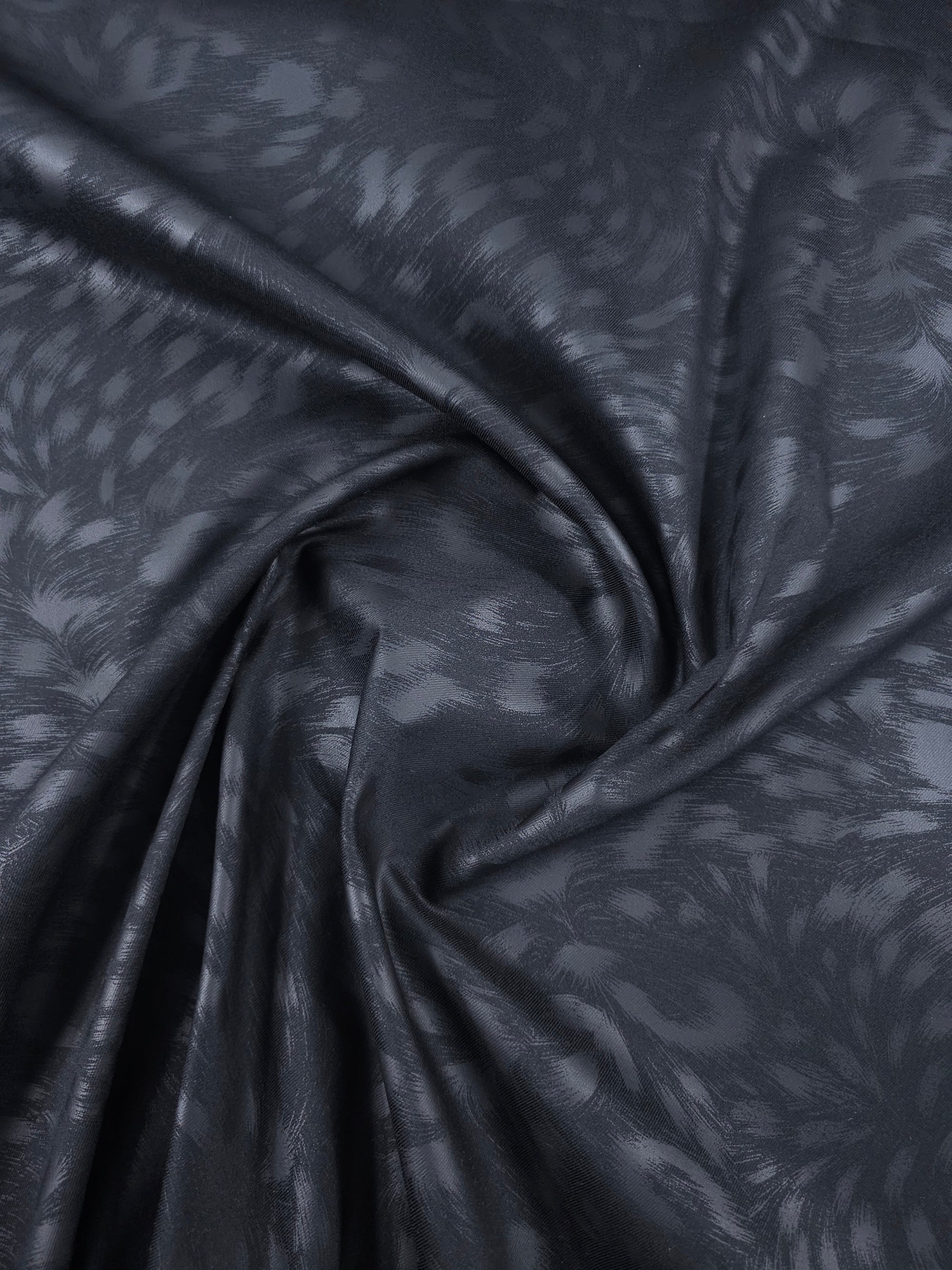 Black Animal Print Cotton Sateen Stretch