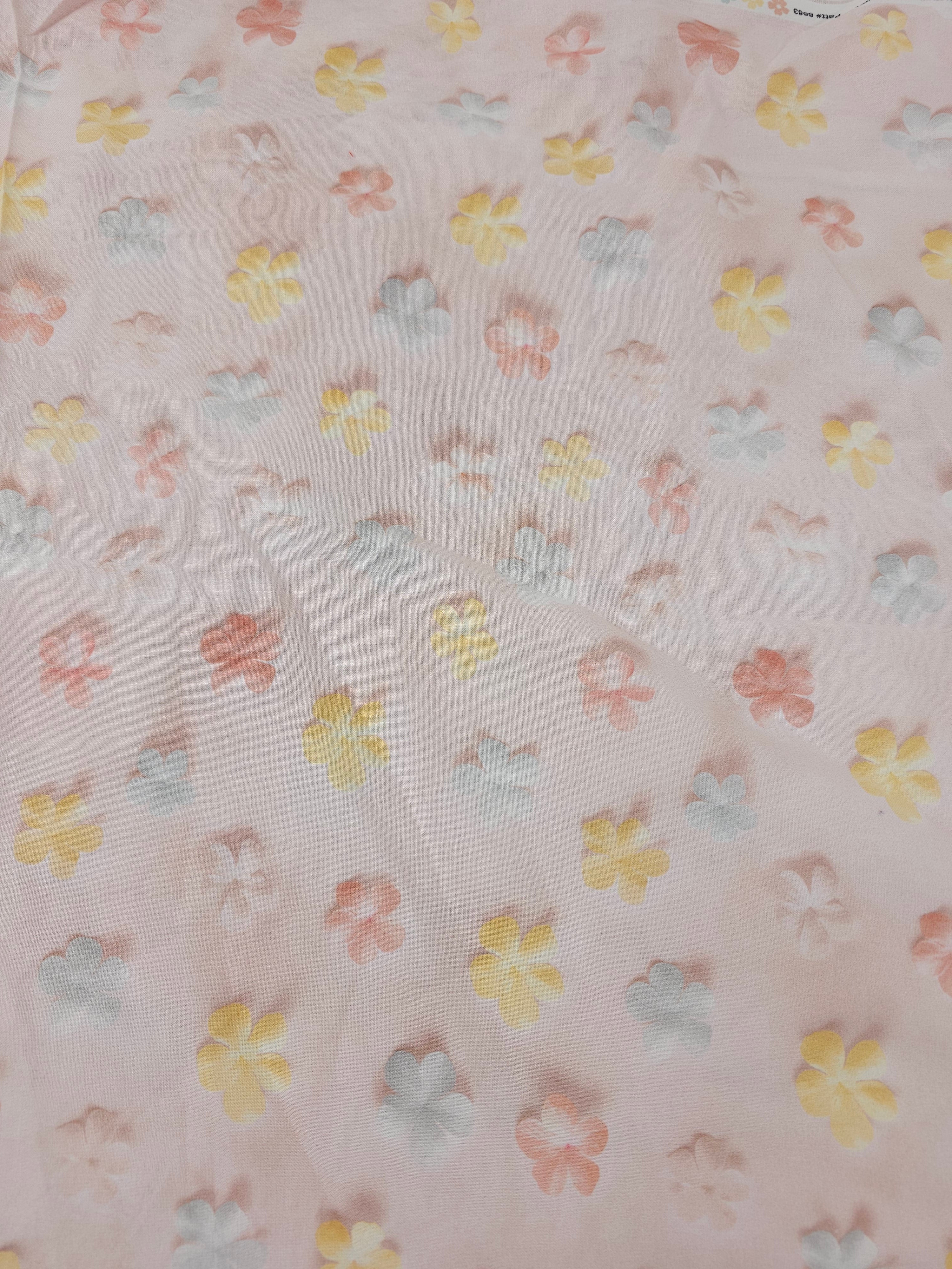 Pastel flower Cotton- 1m piece