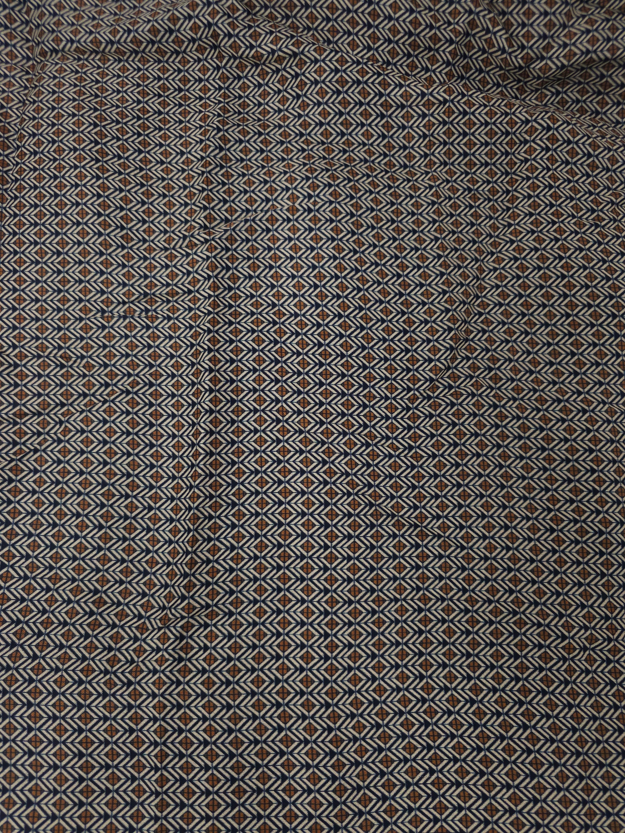 Diamond Shaped Golden Lattice Slippery Viscose - 2.7m Piece