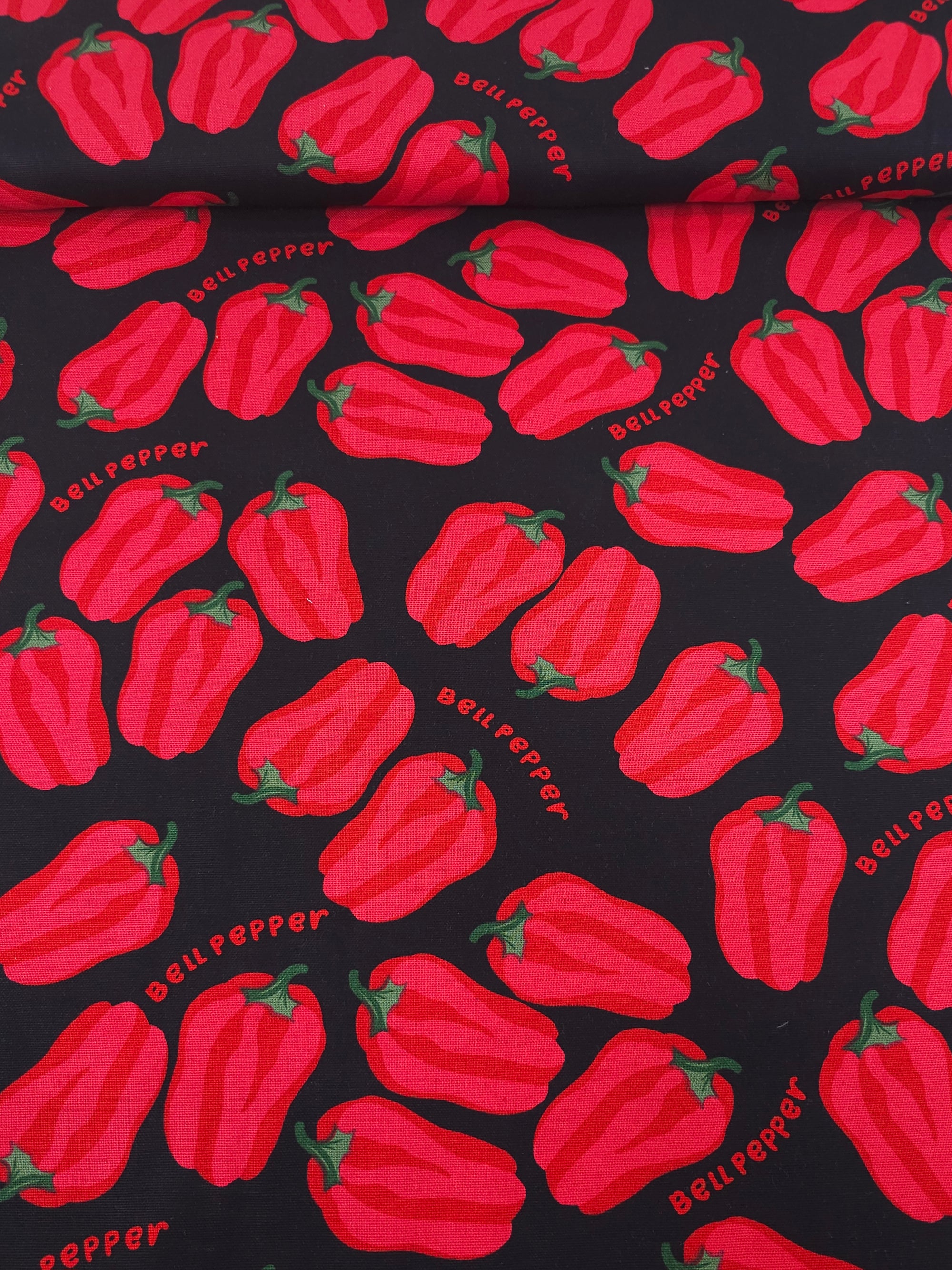 Red/Black Bell Pepper Canvas Cotton
