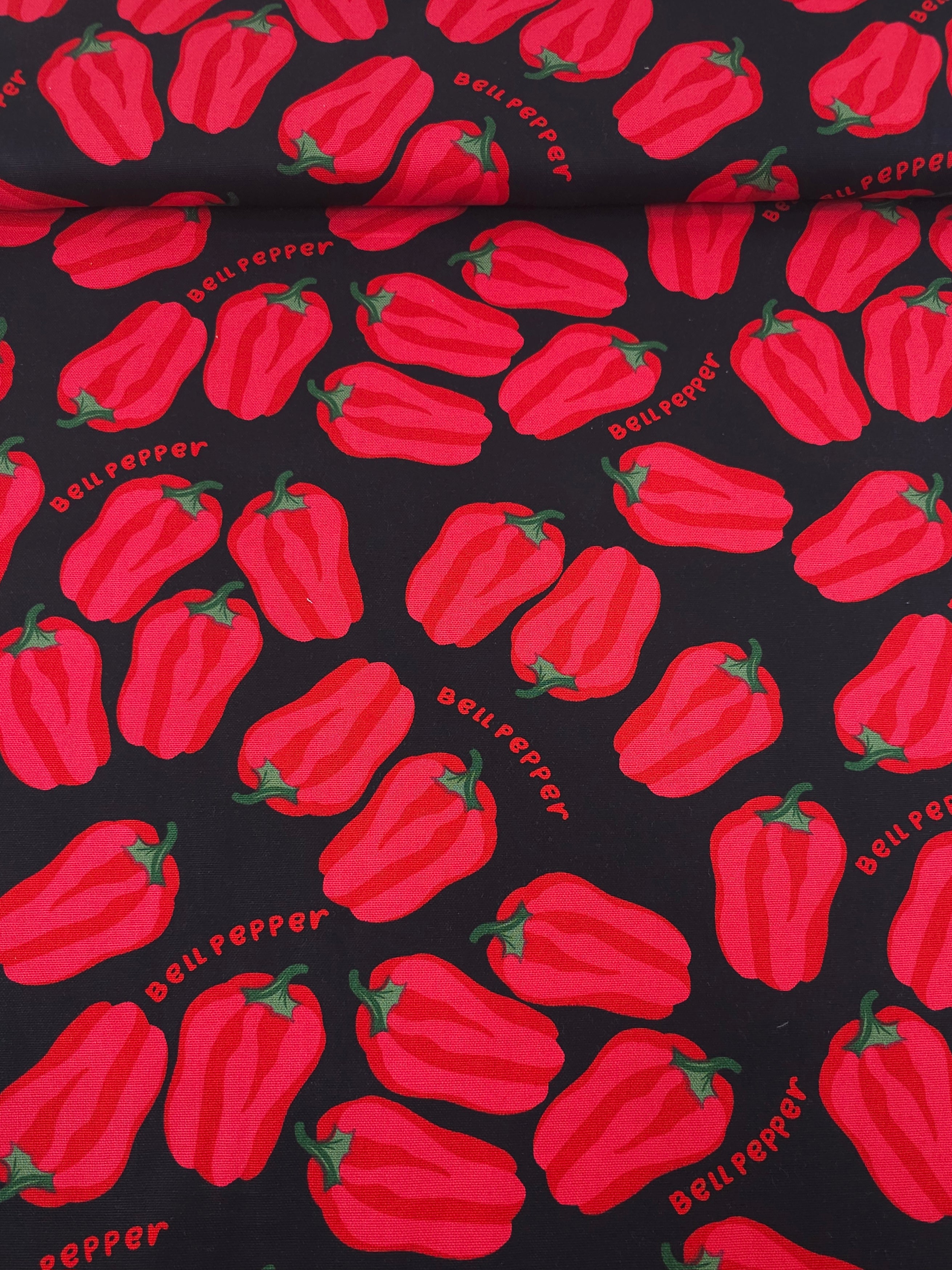 Red/Black Bell Pepper Canvas Cotton