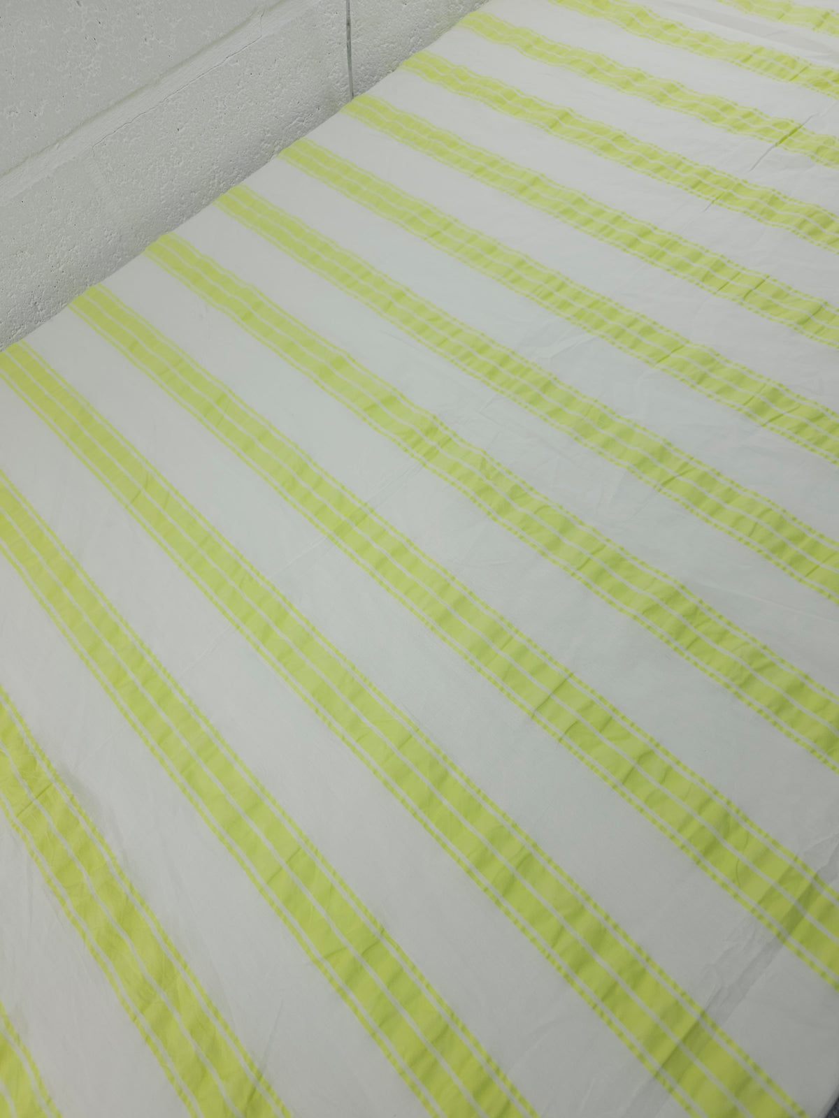 Lime Yellow Stripe Cotton SeerSucker