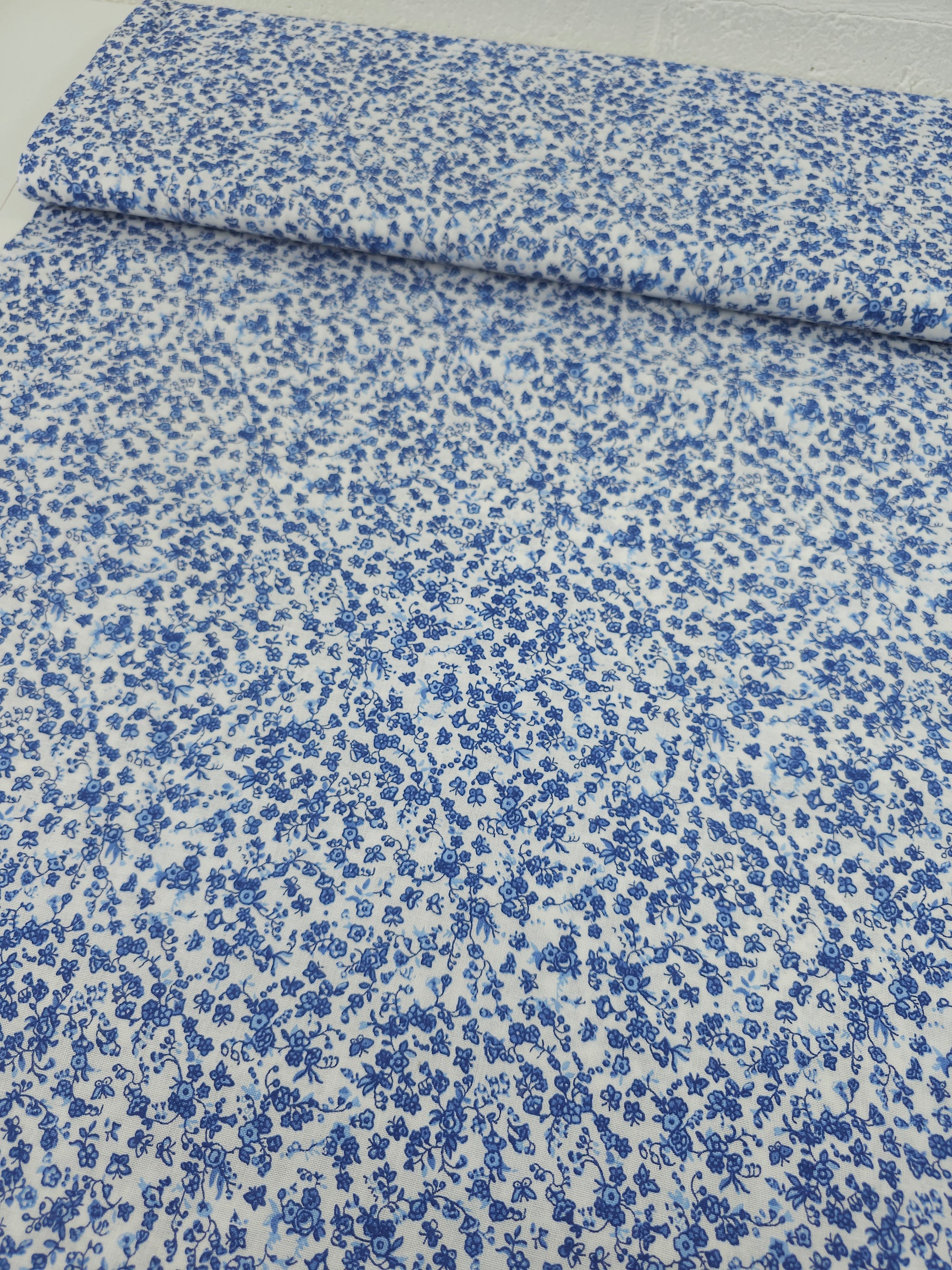 Blue Delph Floral 100% Cotton