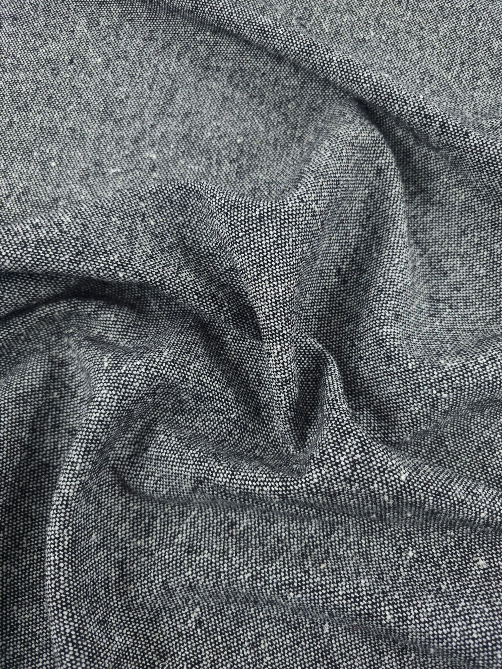 Grey/Black Speckle Pique Wool Mix