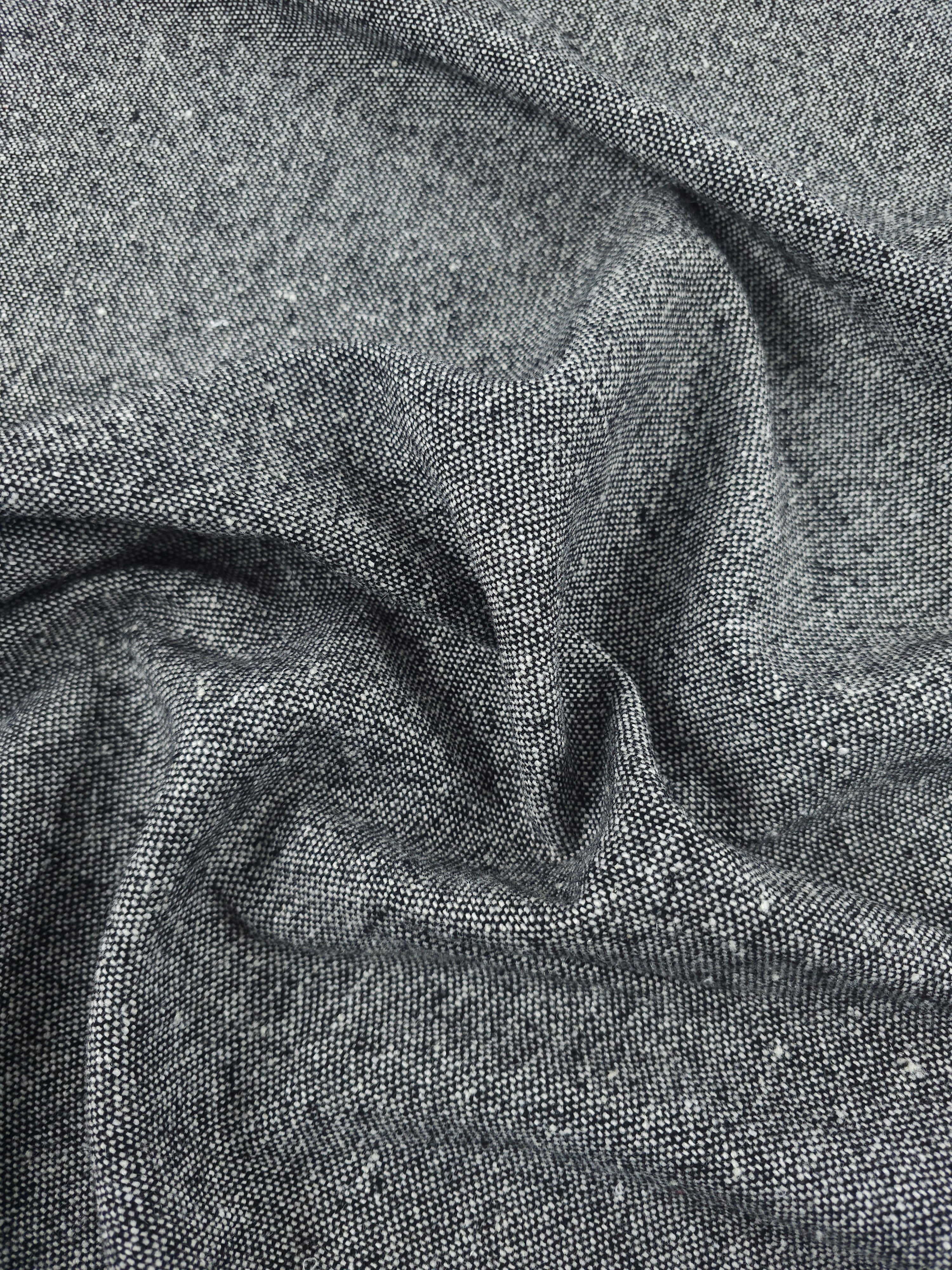 Grey/Black Speckle Pique Wool Mix