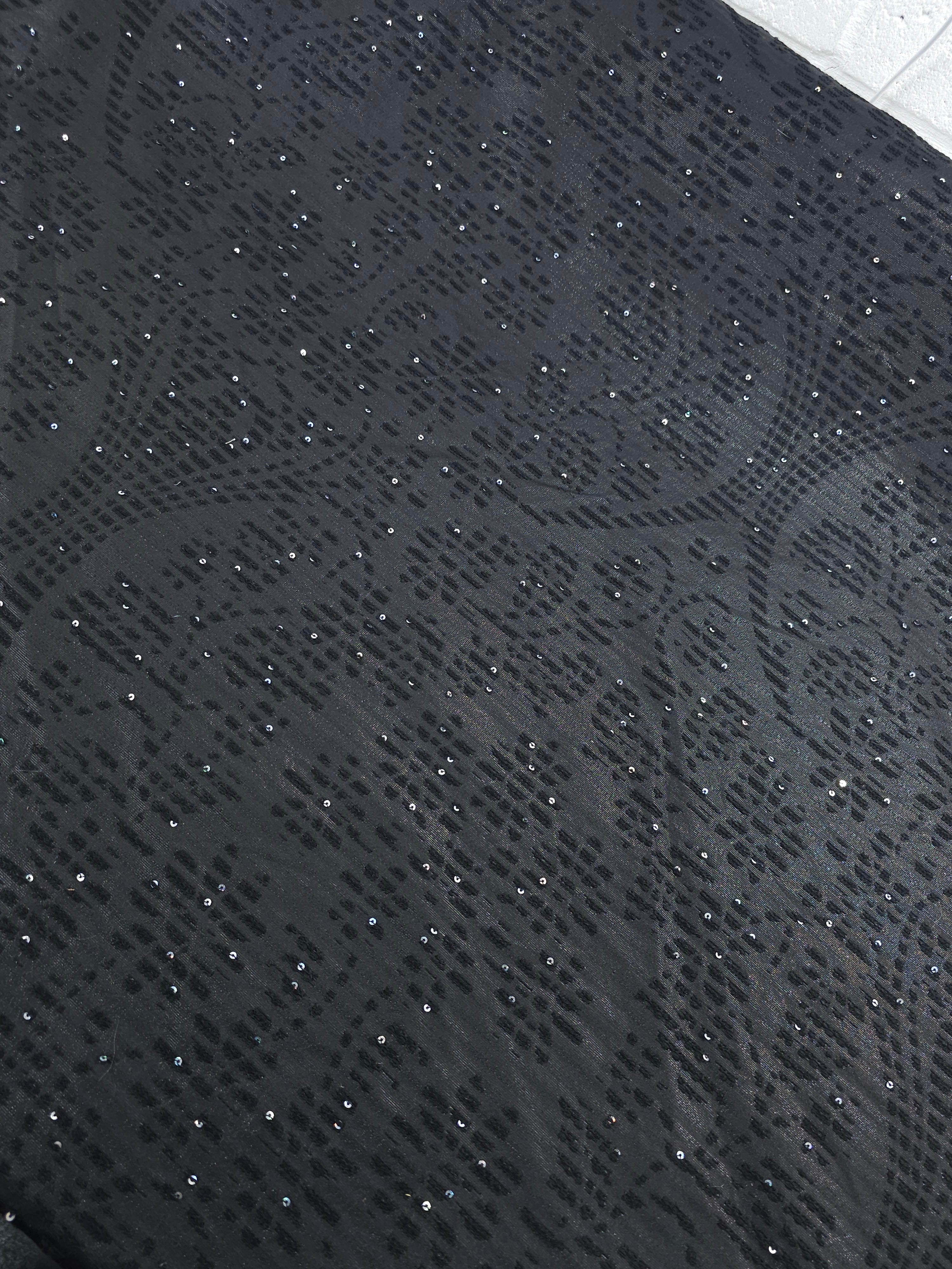 Black Damask Sequin Jacquard