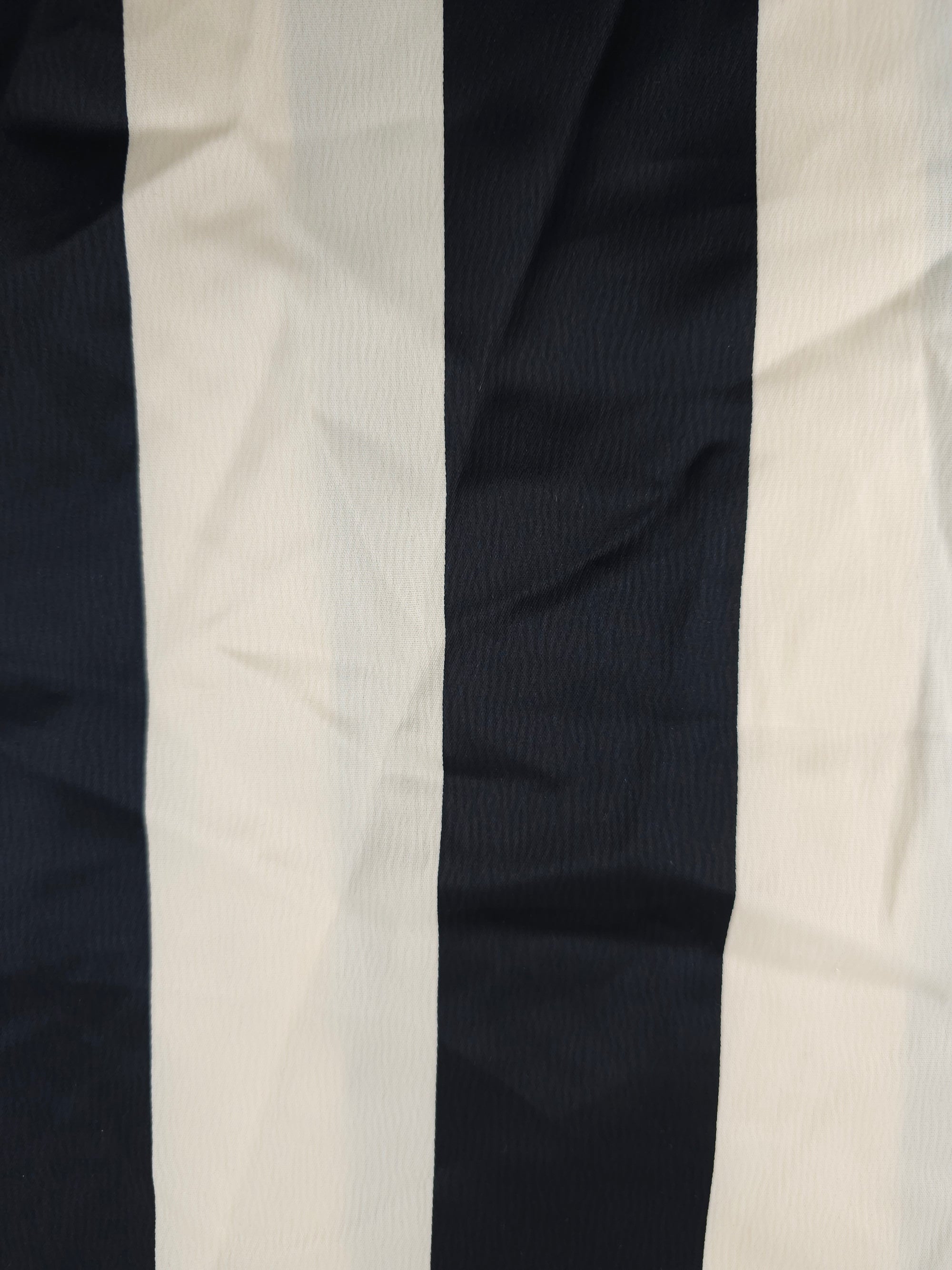 Black and cream stripe Viscose sateen- 1.3m piece