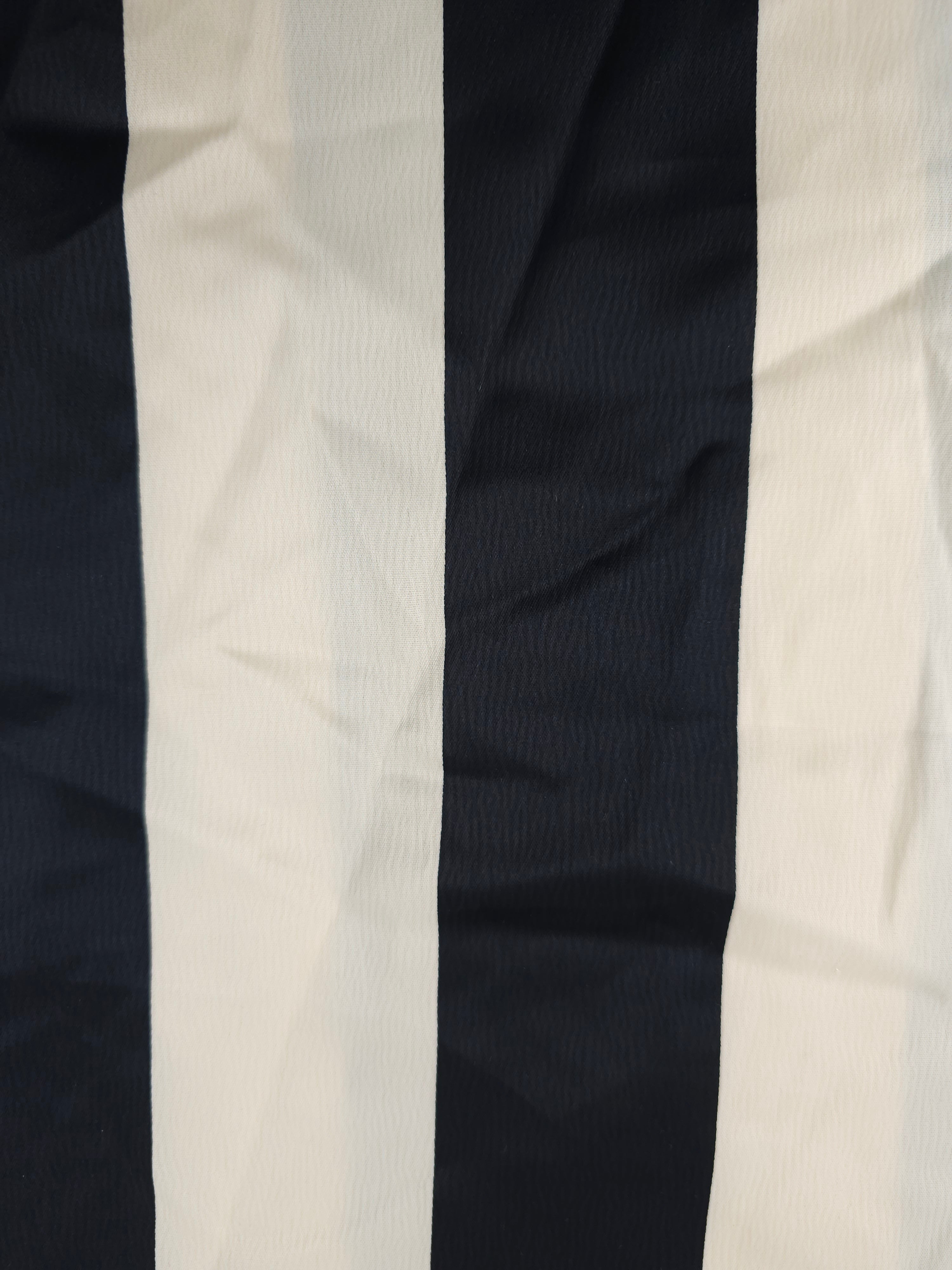 Black and cream stripe Viscose sateen- 1.3m piece