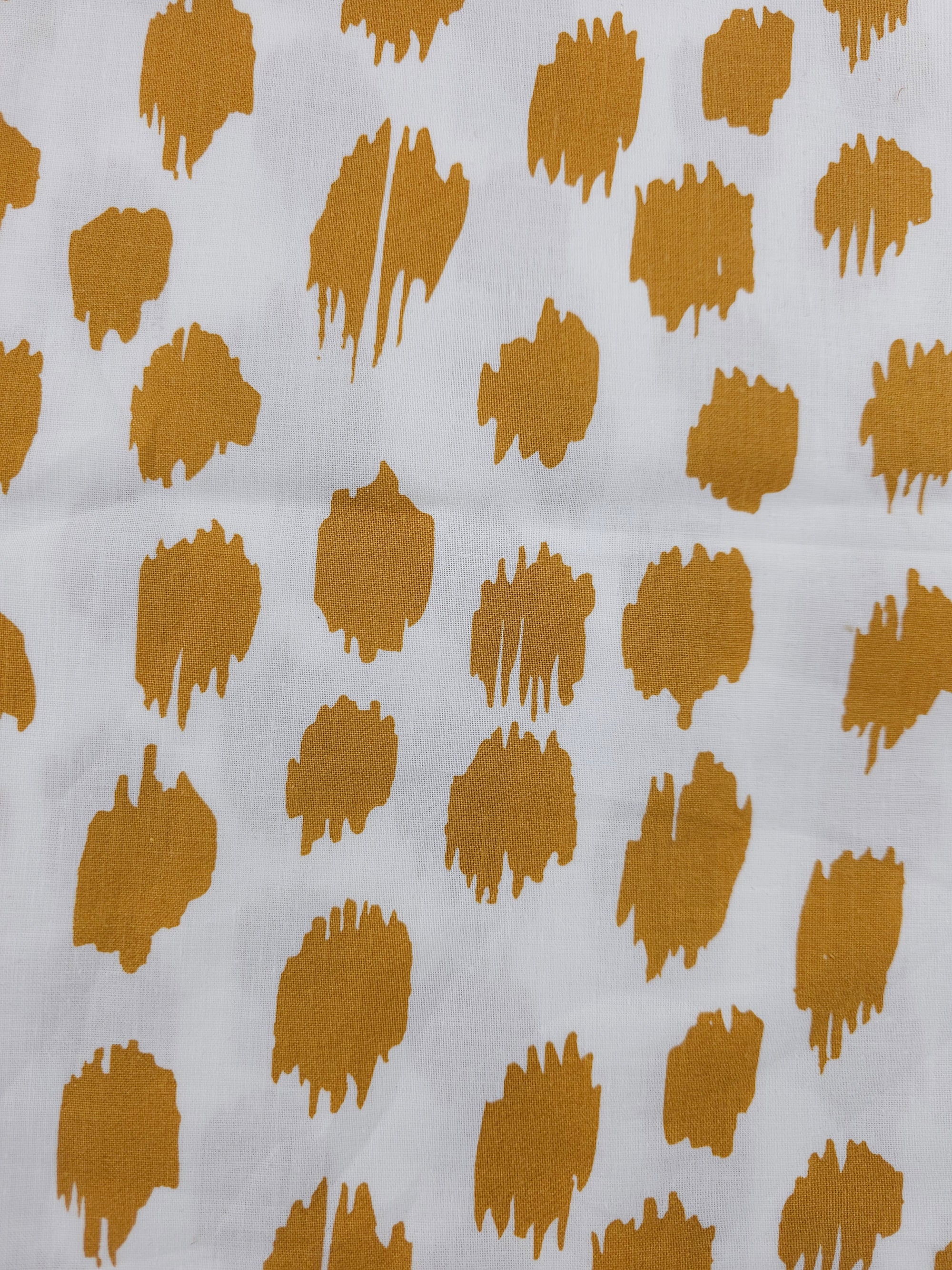 Mustard Les Touches Cotton - 1m Piece
