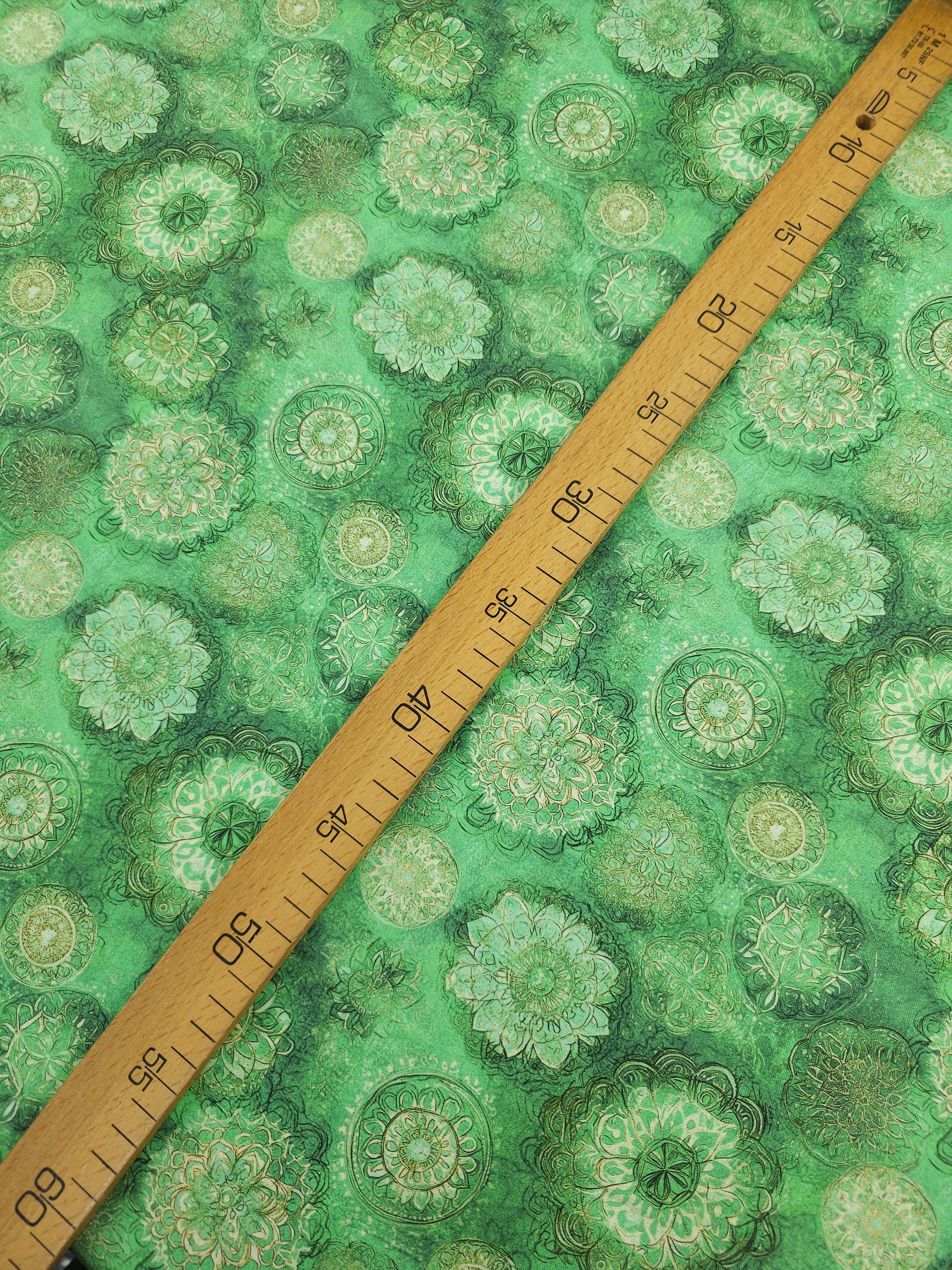 Light Green Spiral Mandala 100% Cotton 106" *EXTRA WIDE*