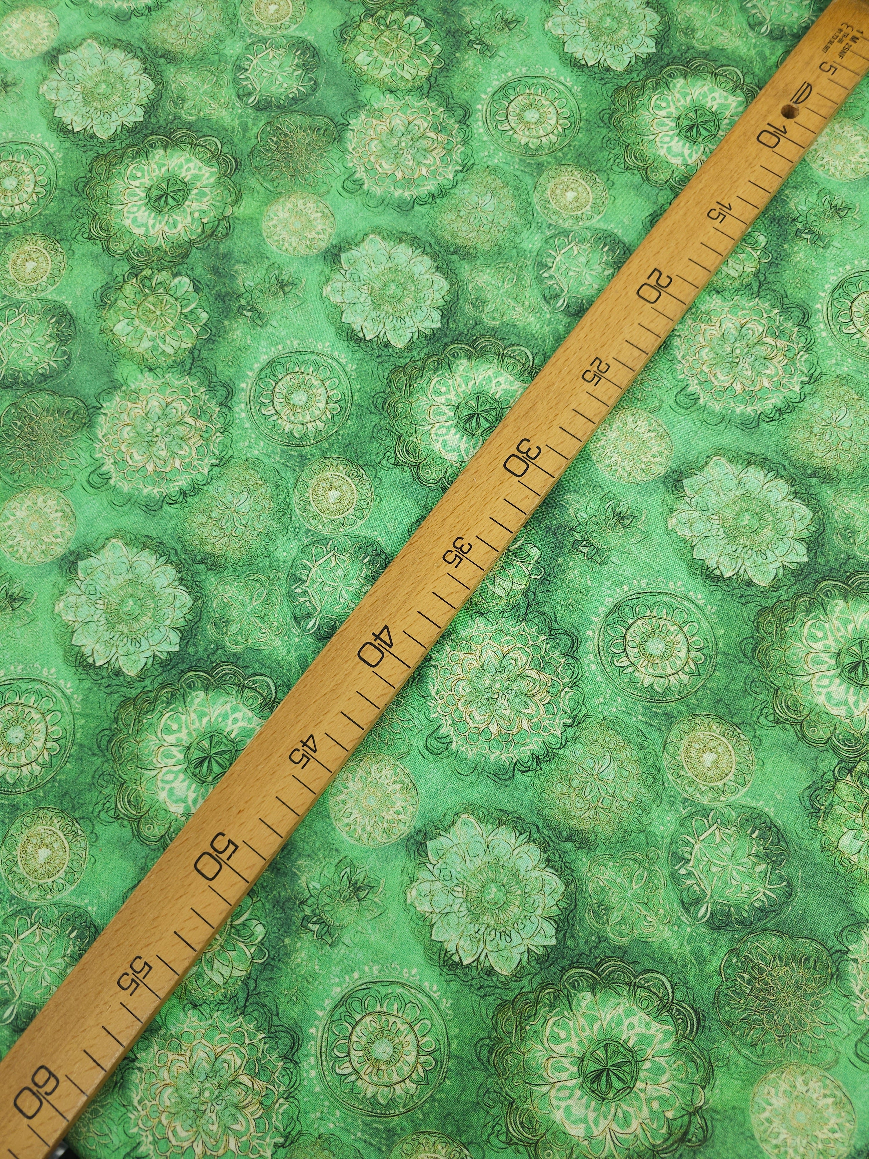 Light Grren Spiral Mandala 100% Cotton 106" *EXTRA WIDE*