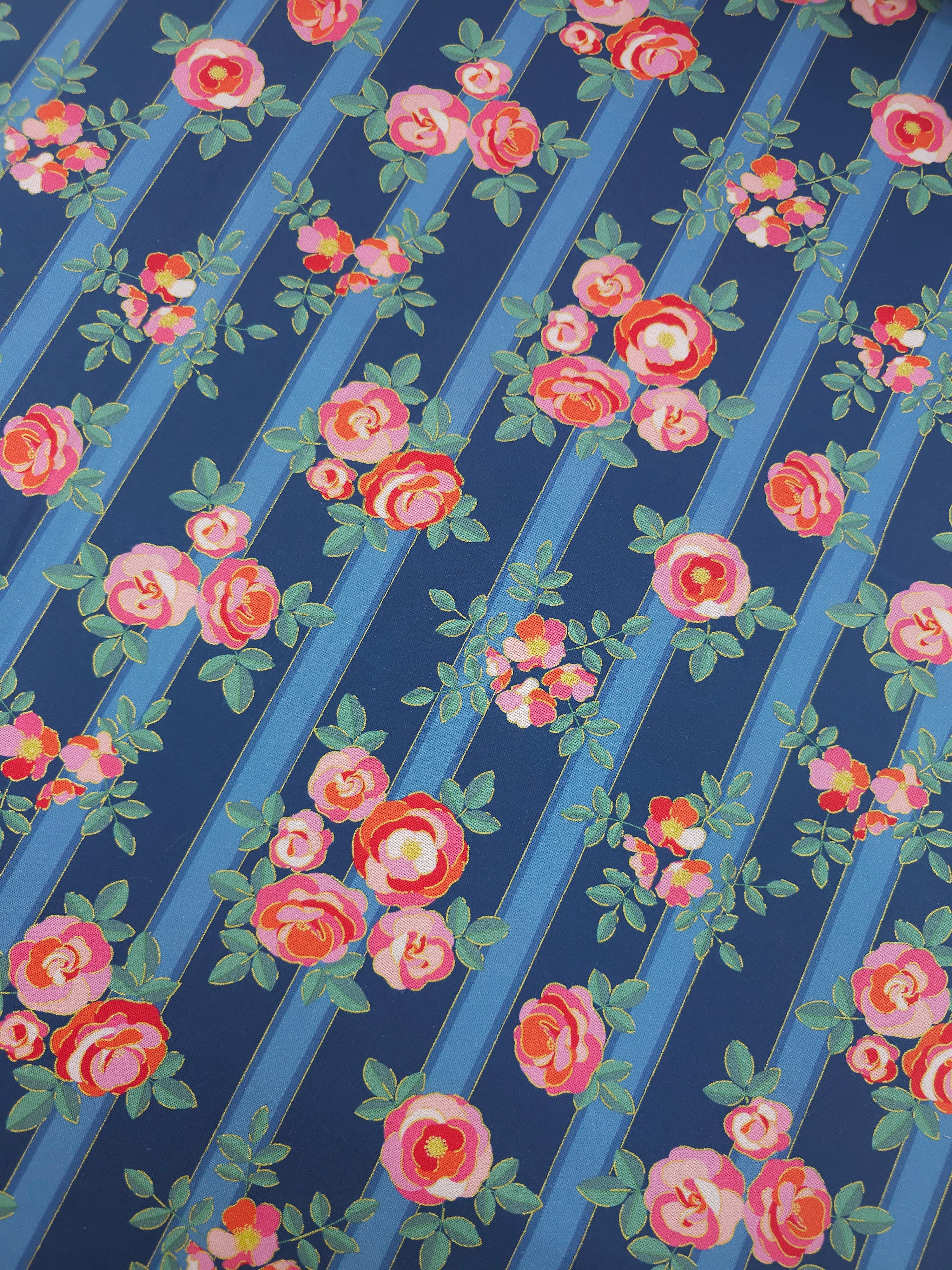 Florescence Rose Stripe 100% Cotton