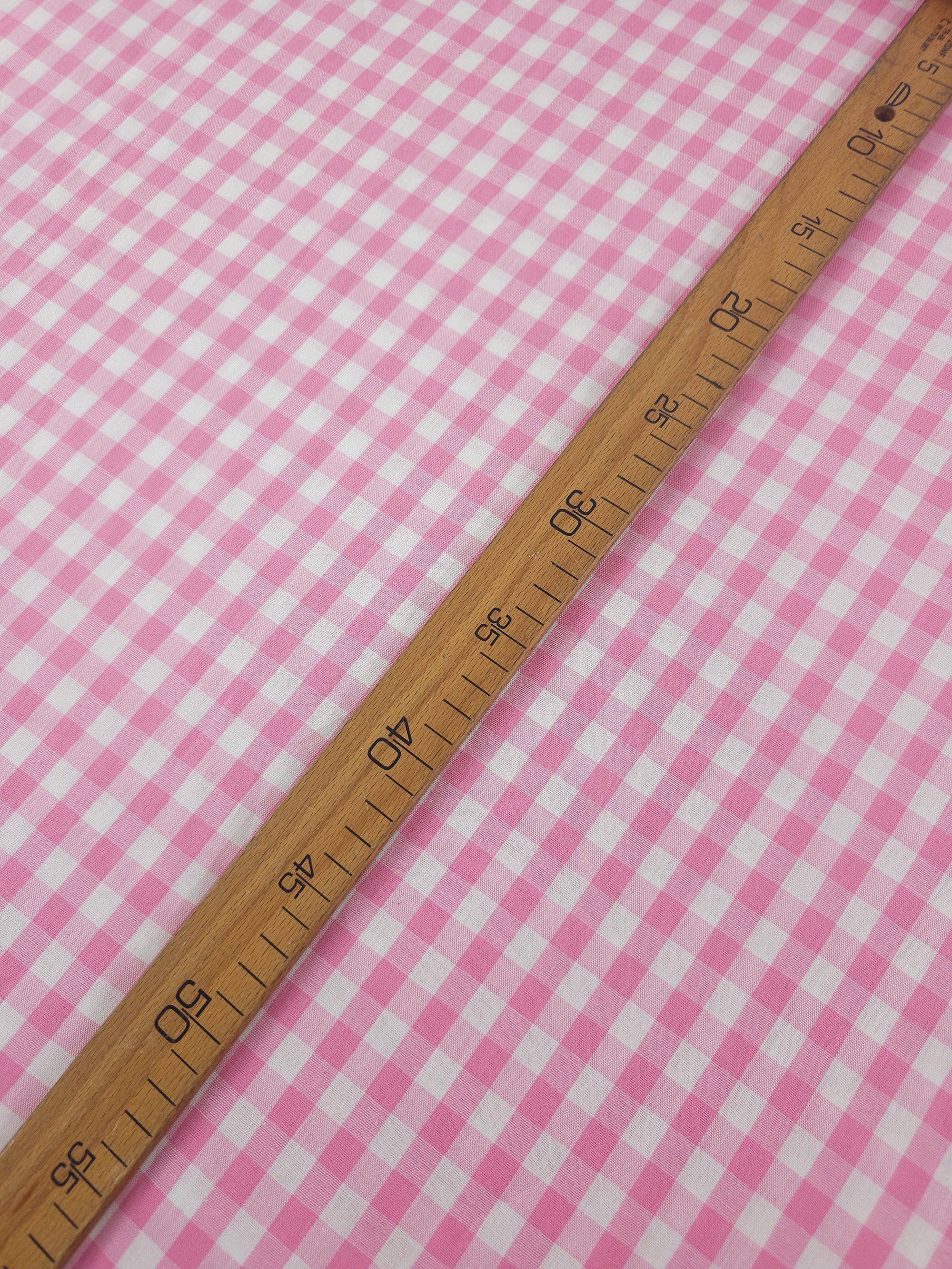 Pink Gingham 100% Cotton 55"