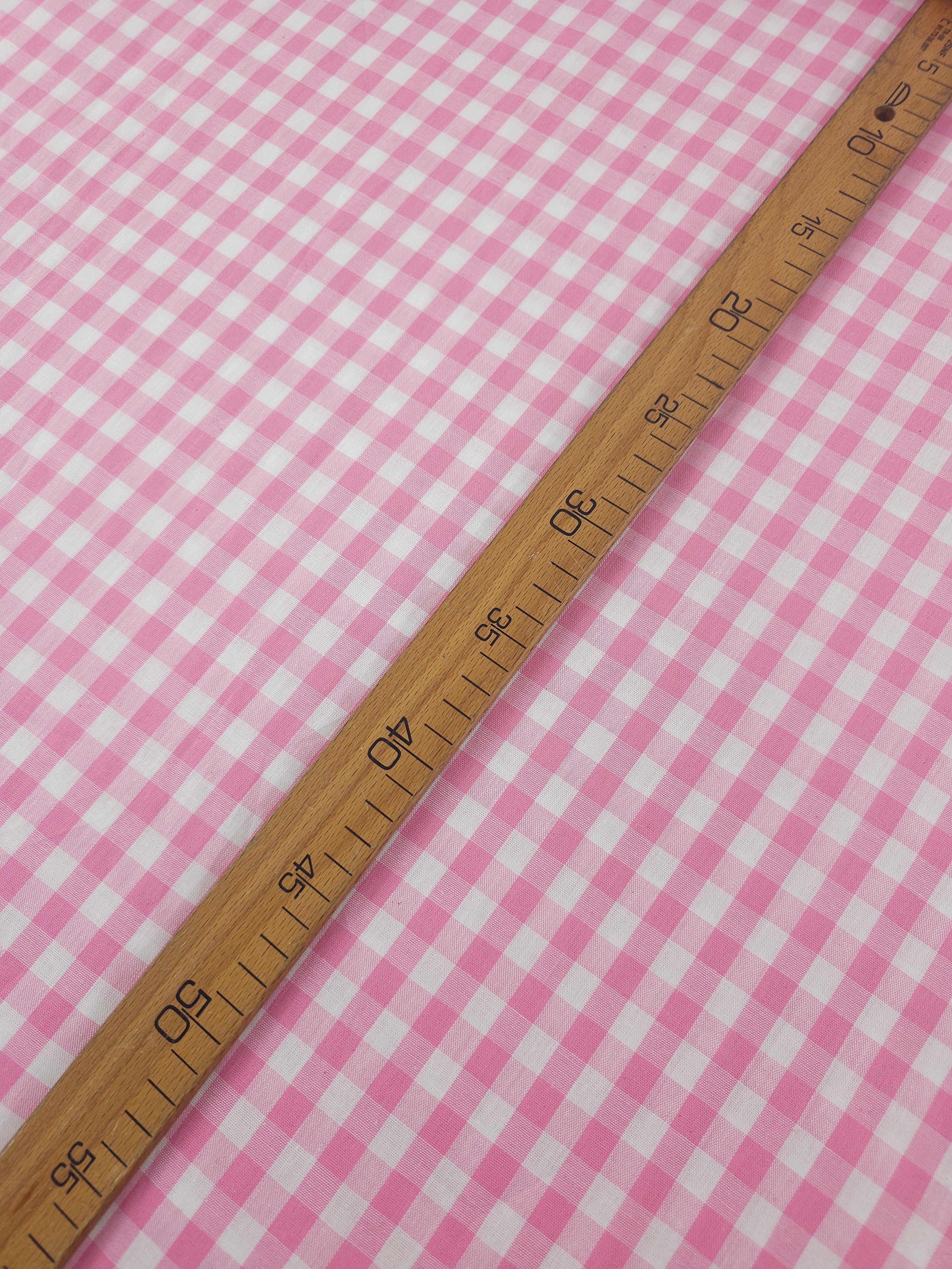 Pink Gingham 100% Cotton 55"