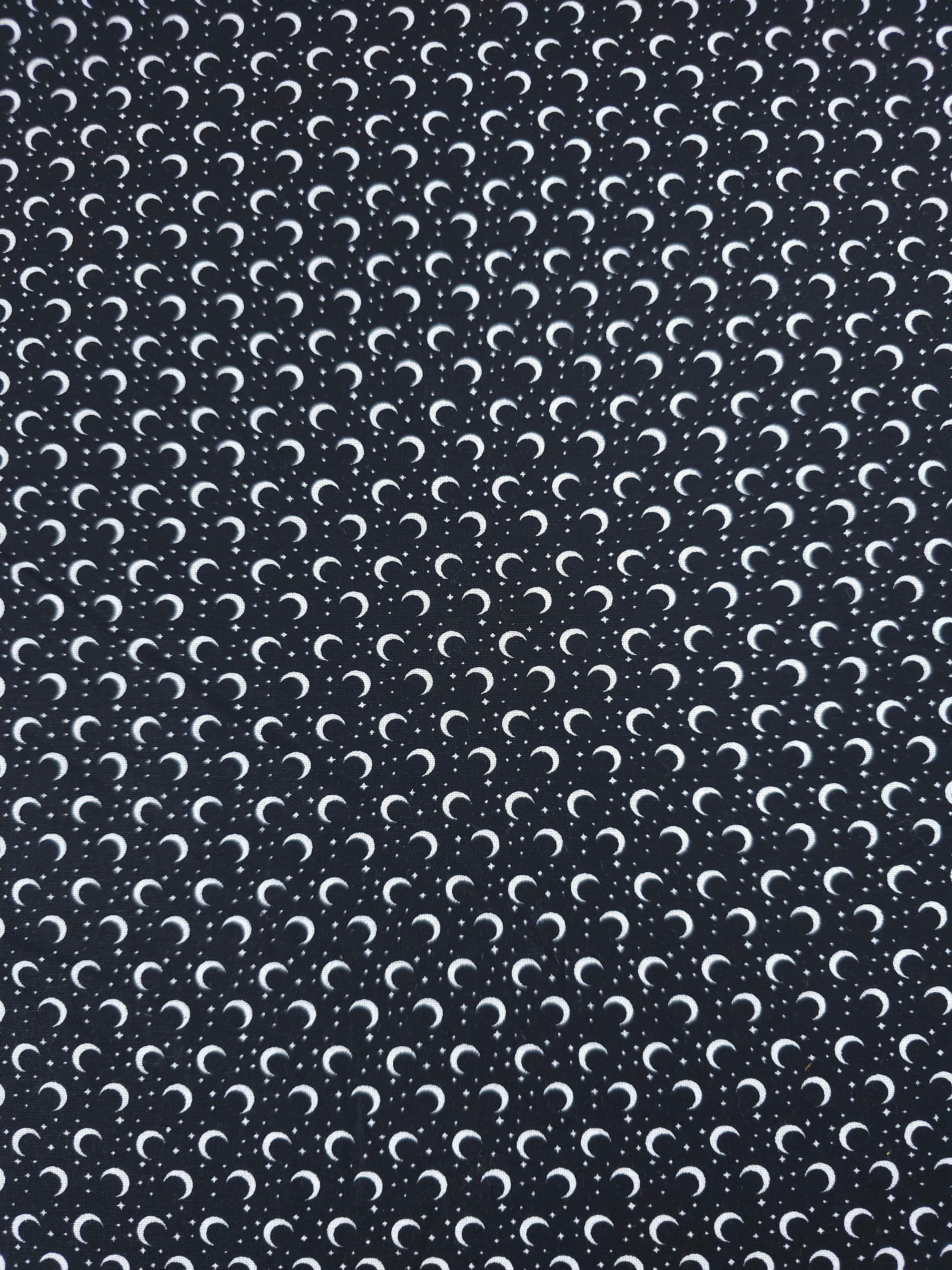 Black/White Mini Crescent Moon 100% Cotton