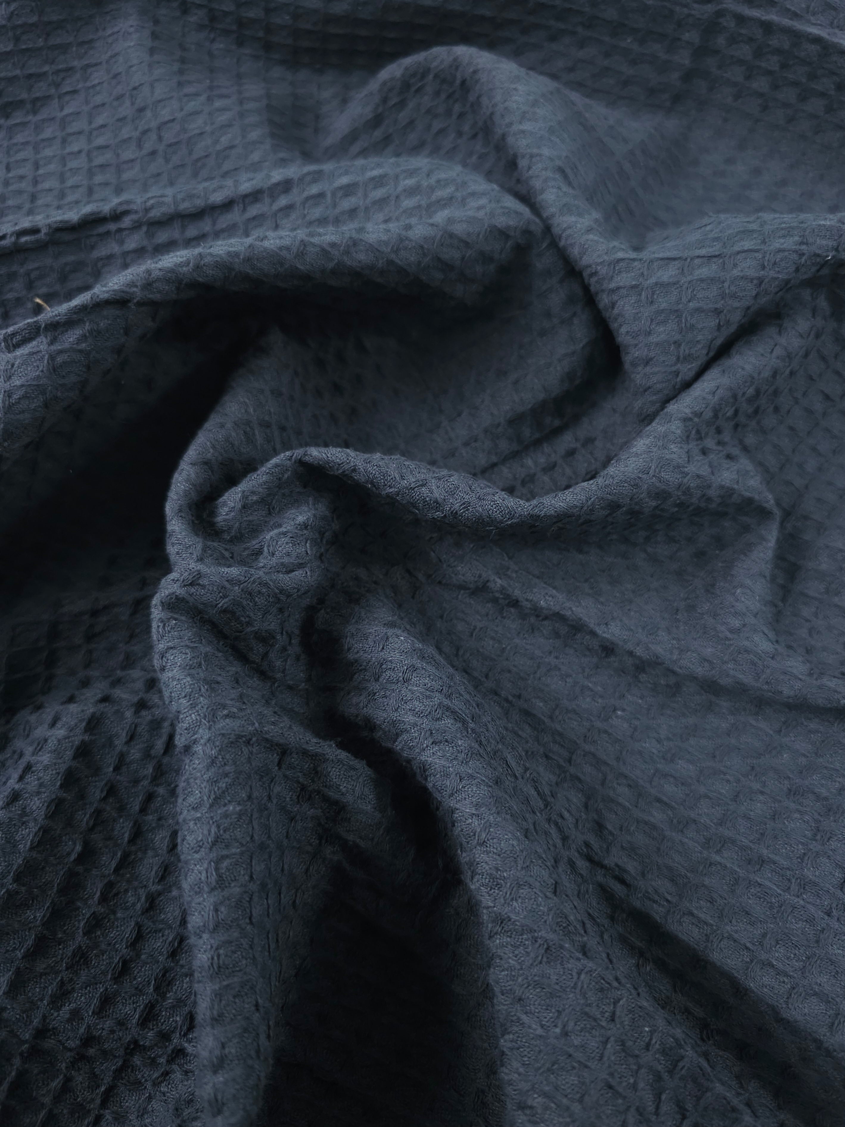 Black Waffle Cotton *EXTRA WIDE*