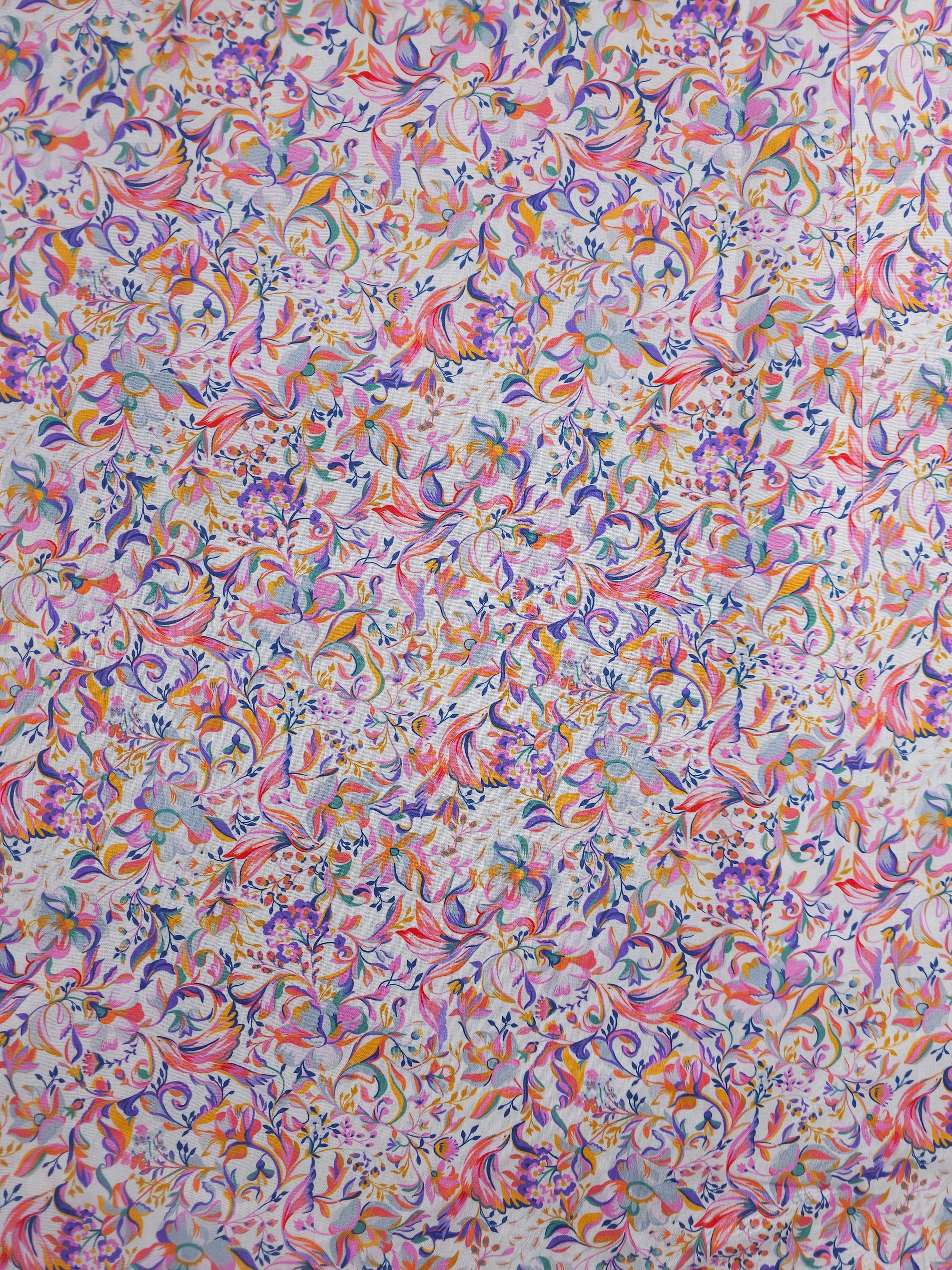 Water Floral Swirl Cotton - (Various Sizes)