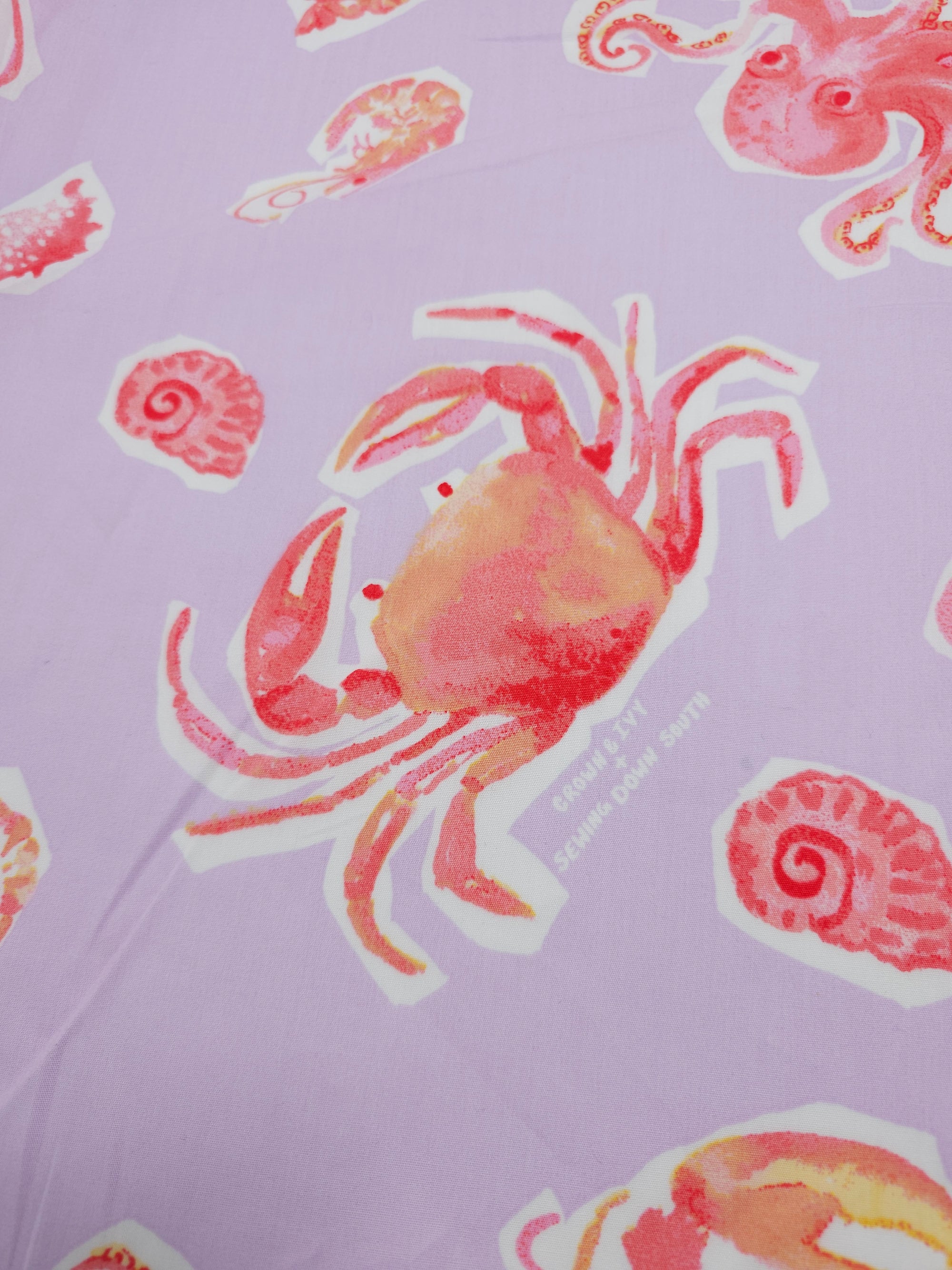 Lilac Crab Lobster Cotton Poplin - Crown & Ivy