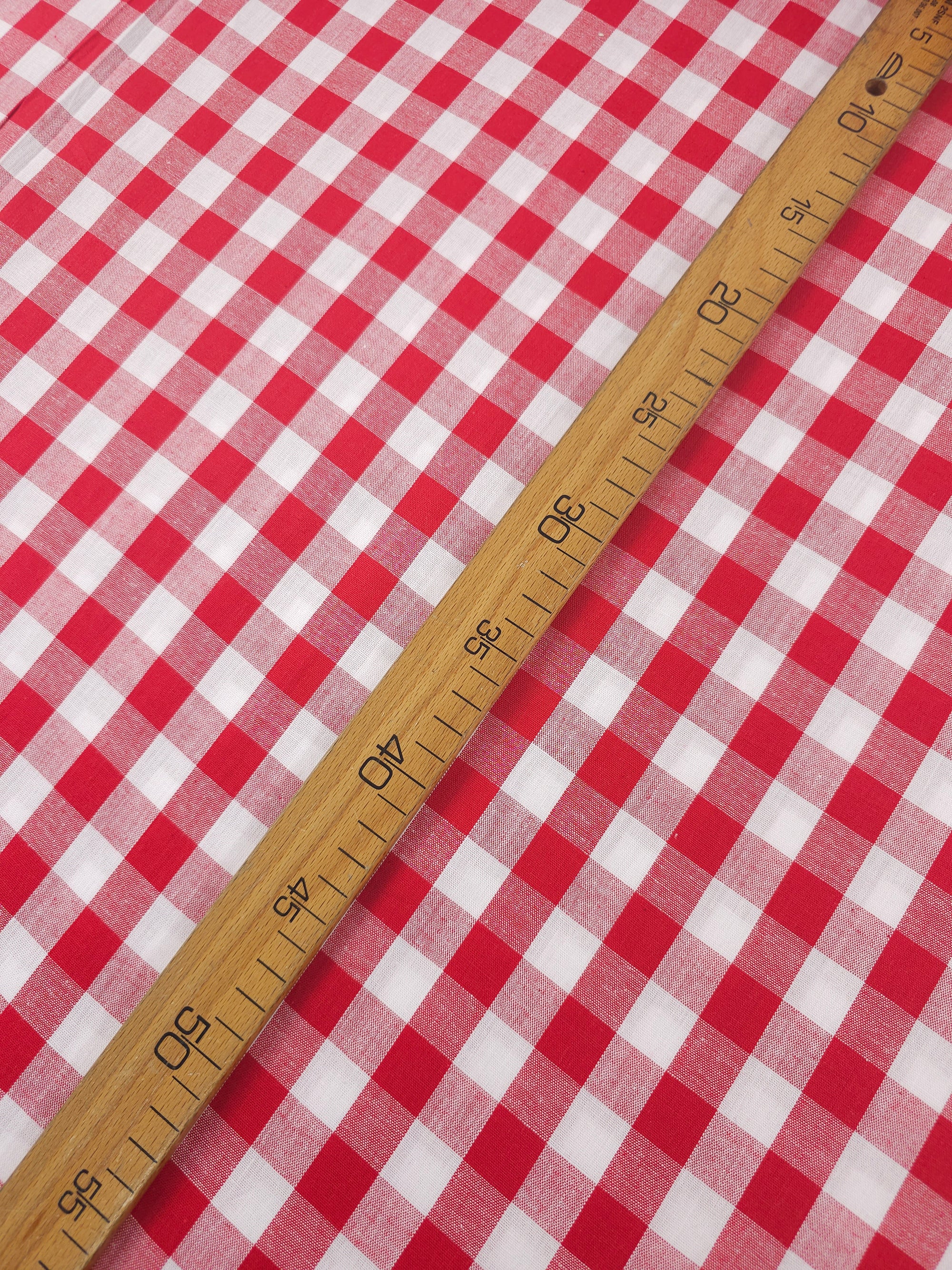 Red Big Gingham 100% Cotton 55"