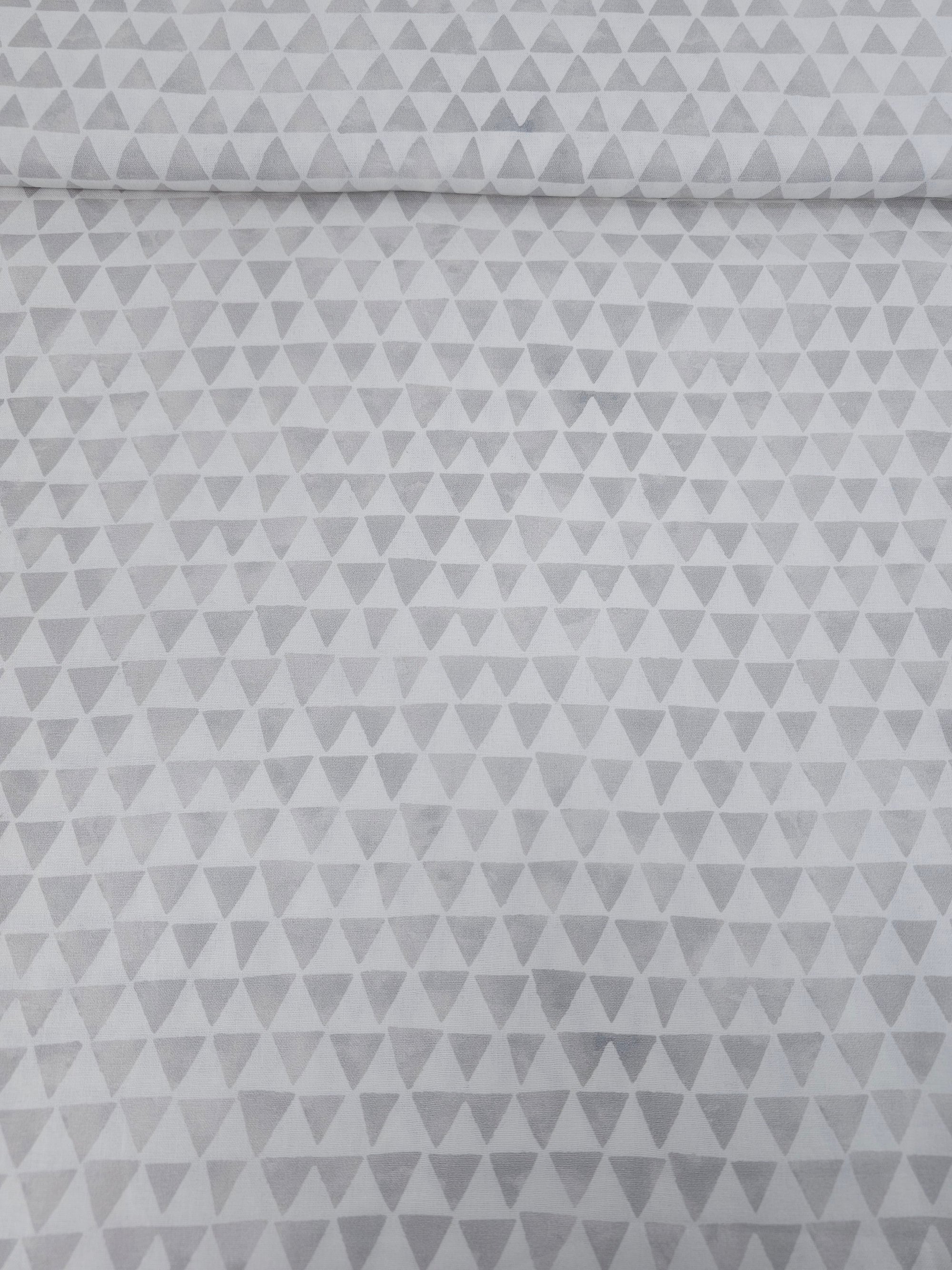 Grey Geometric Triangles 100% Cotton