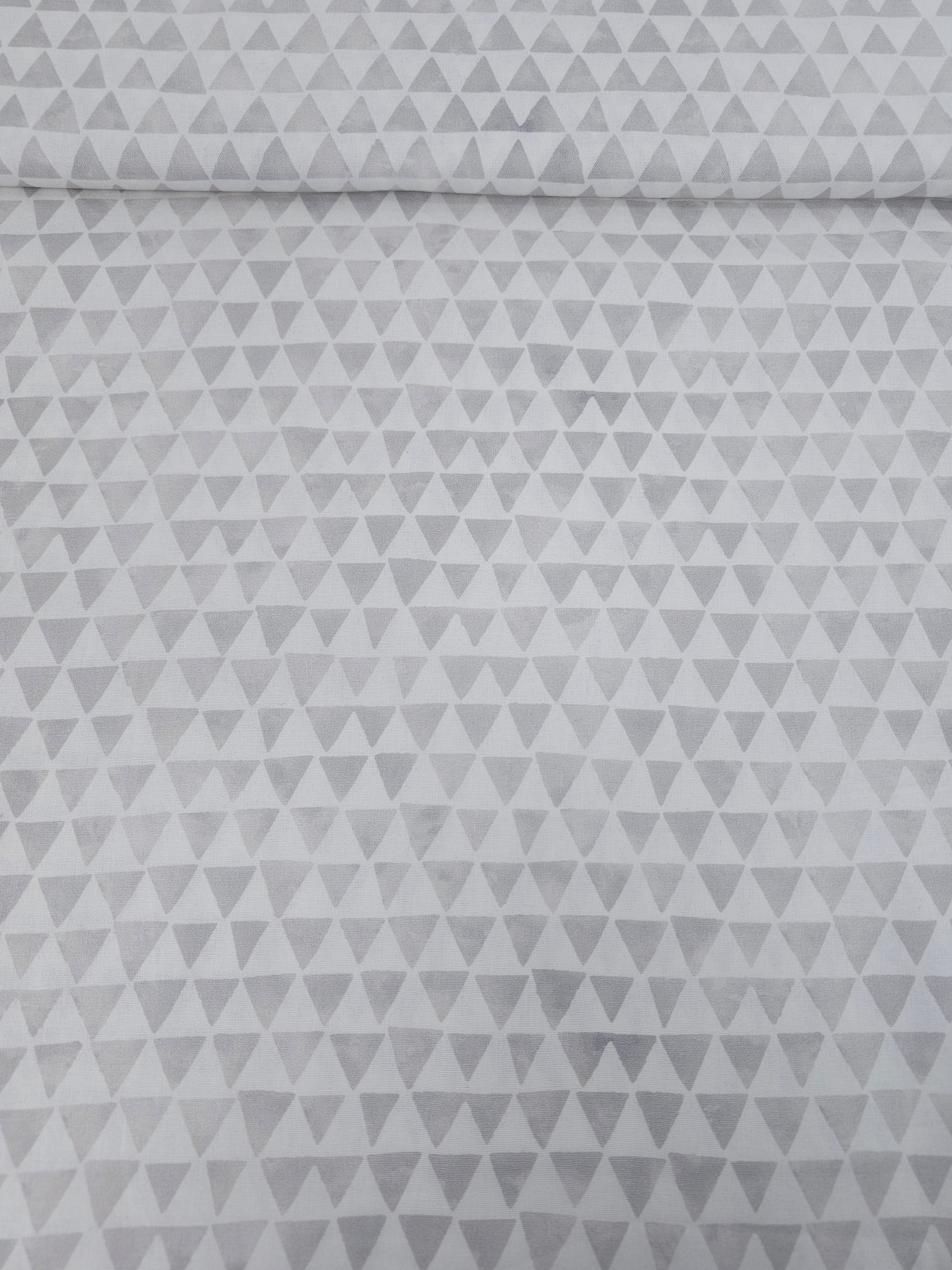 Grey Geometric Triangles 100% Cotton