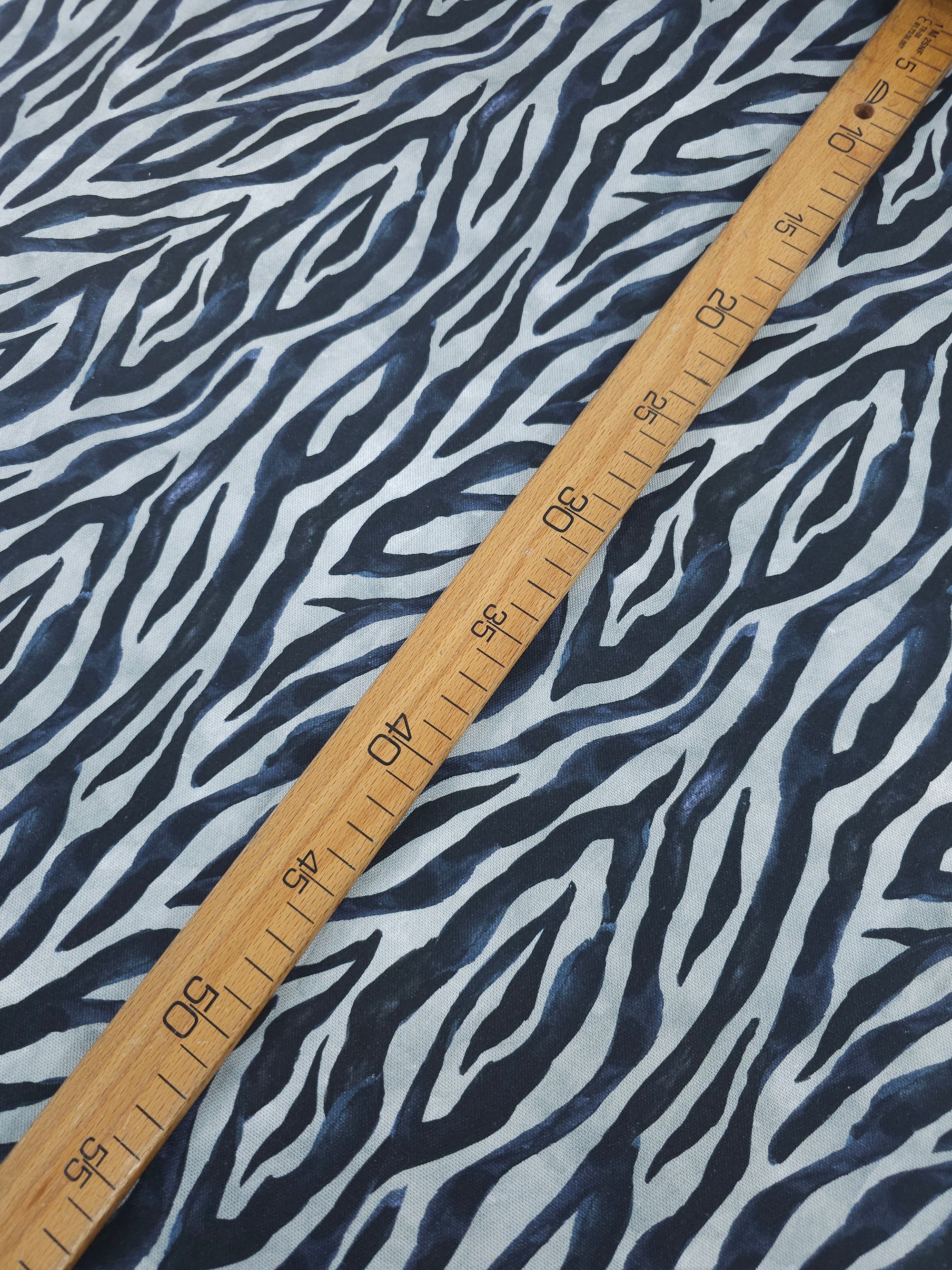 Navy Zebra Stripe Canvas Cotton