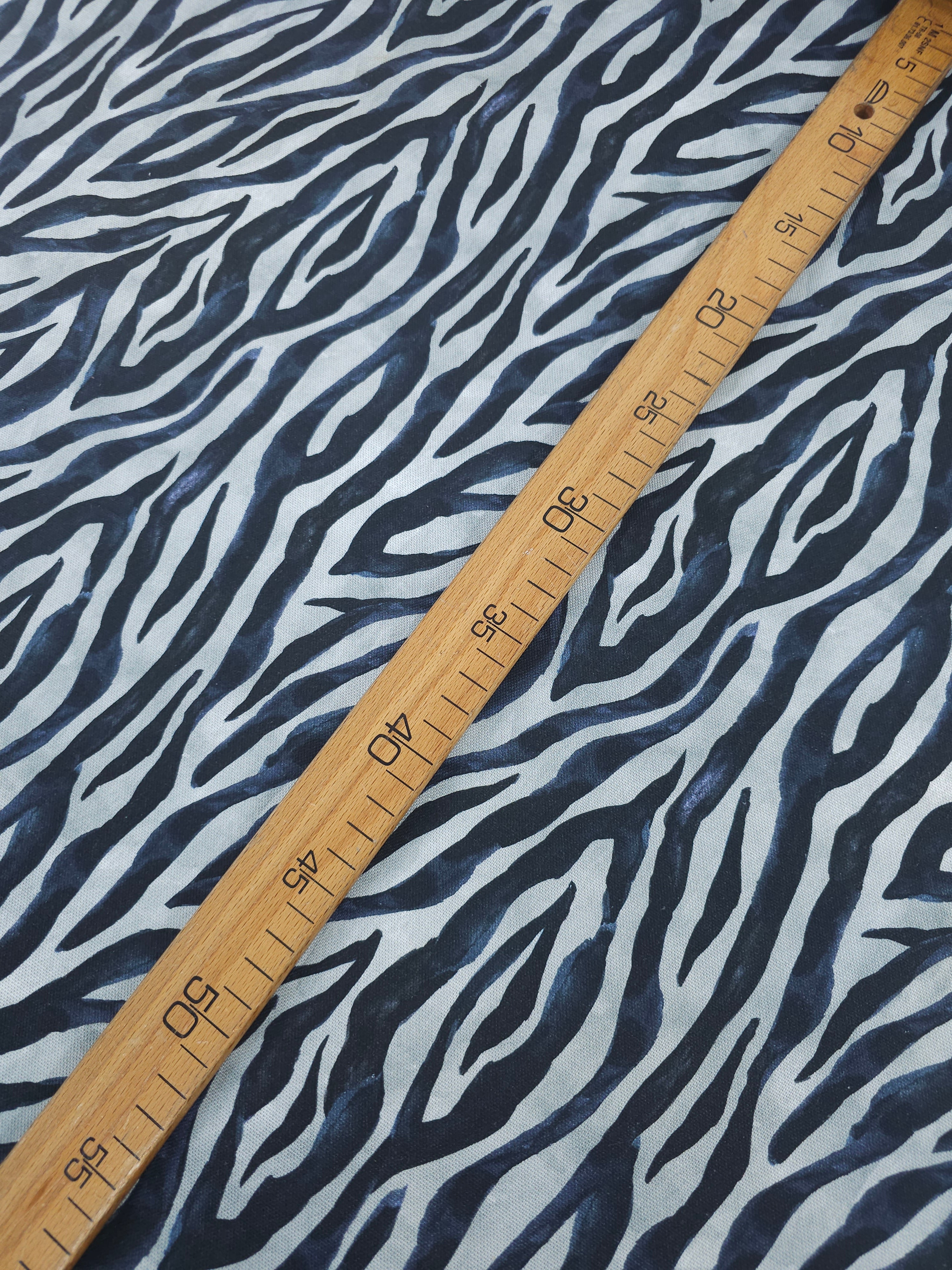 Navy Zebra Stripe Canvas Cotton