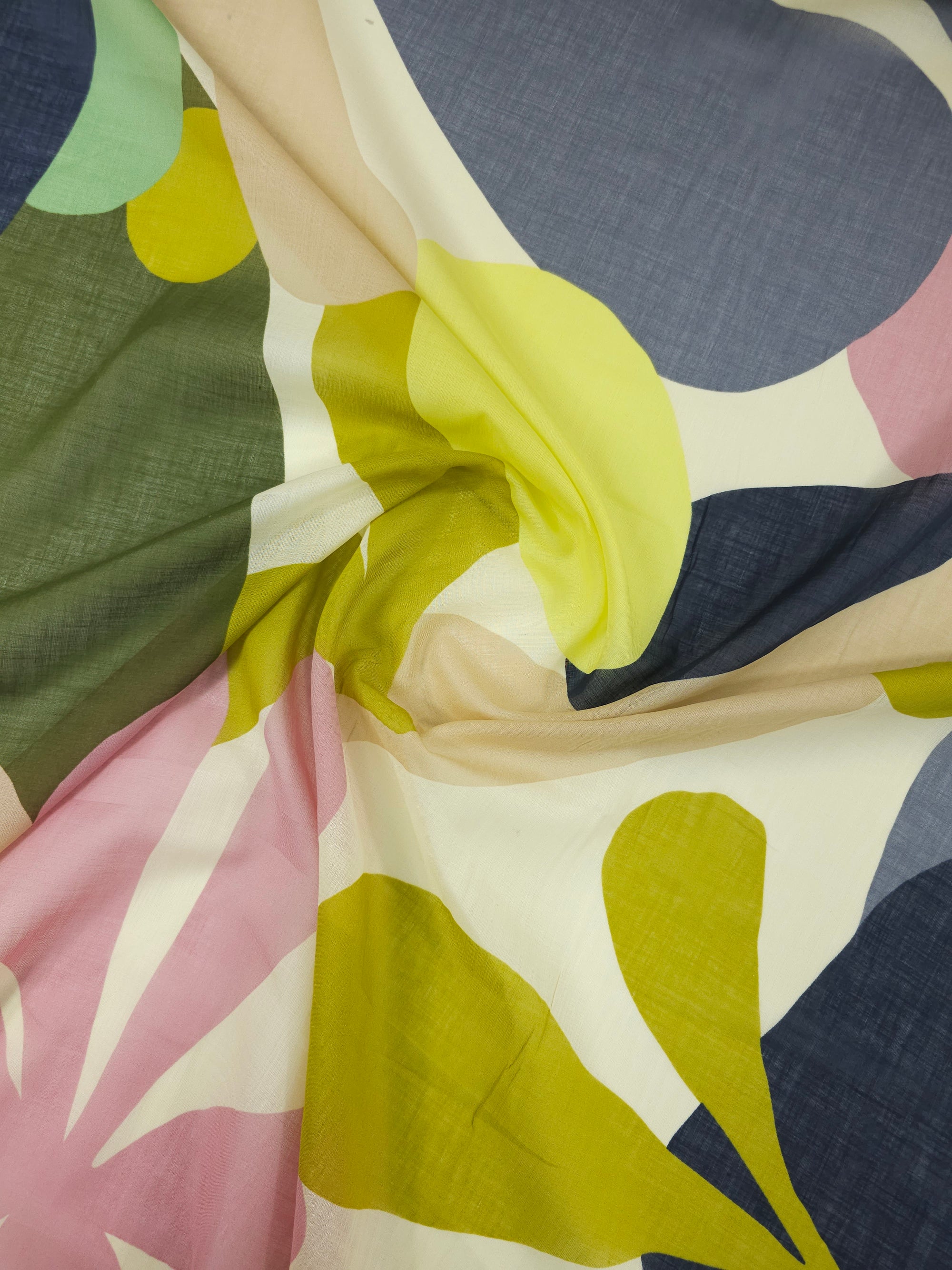Geometric Palm Cotton Voile