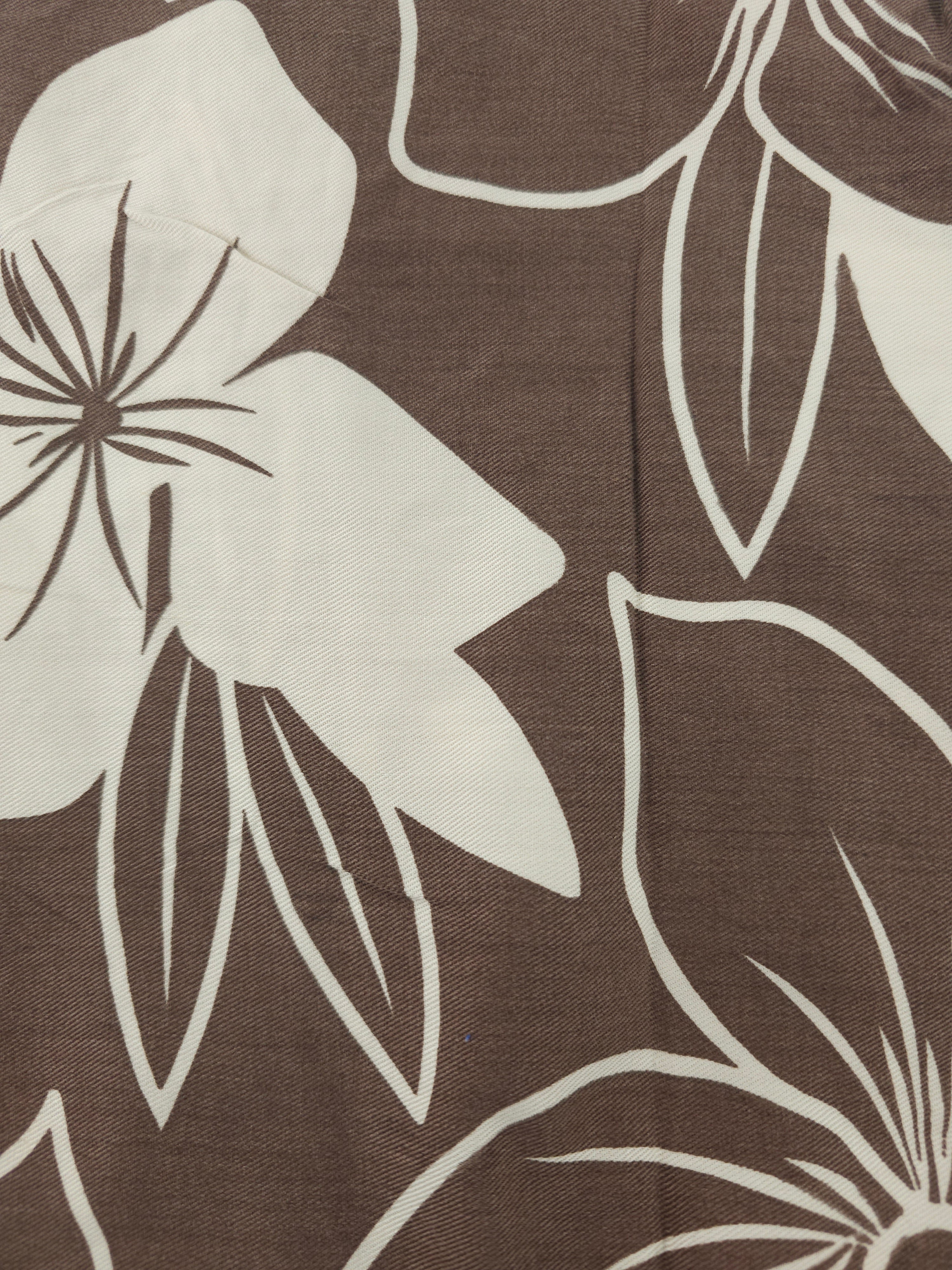 Brown reverse flower Viscose- 2m piece