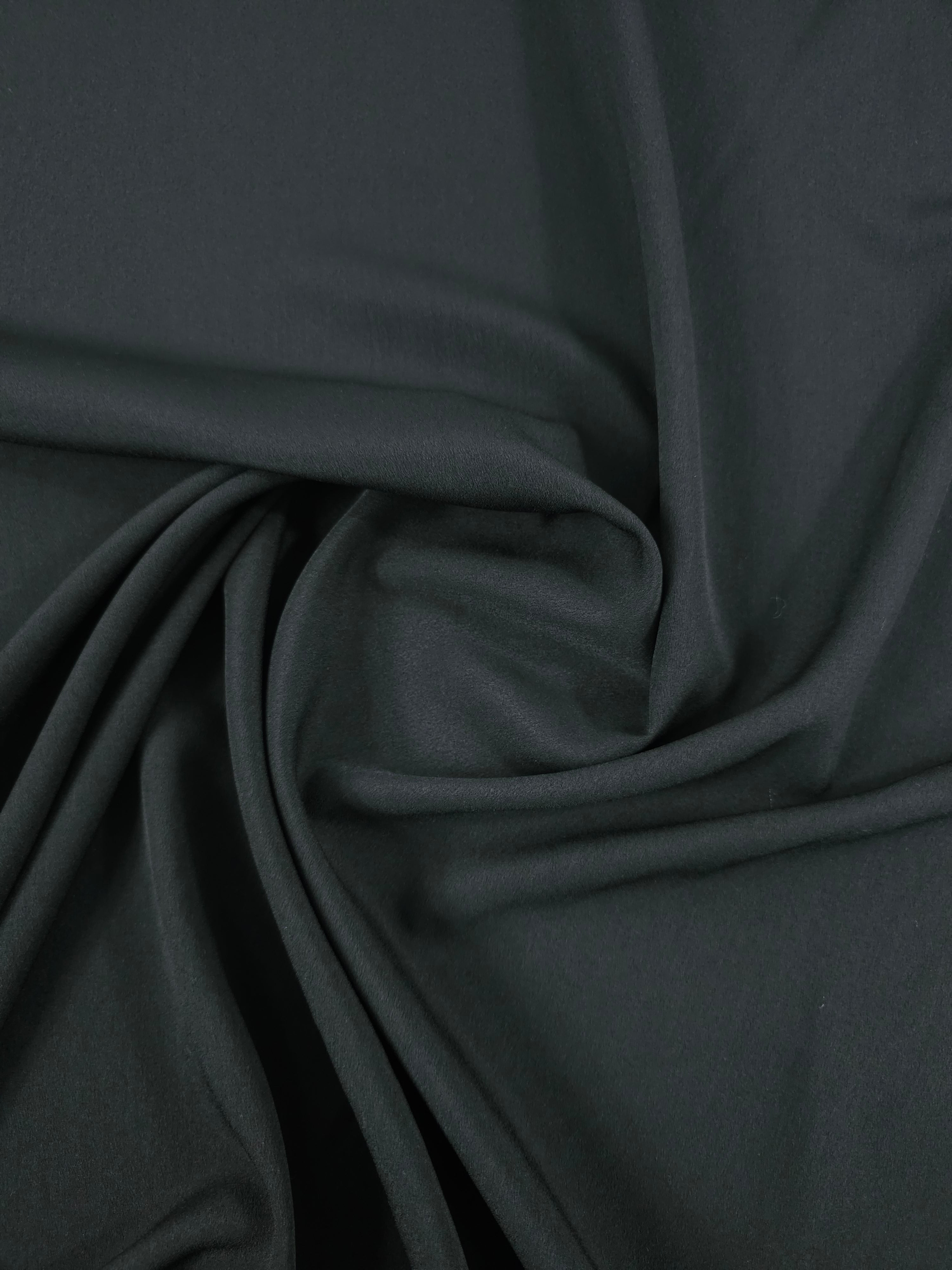 Black Fine Poly Crepe