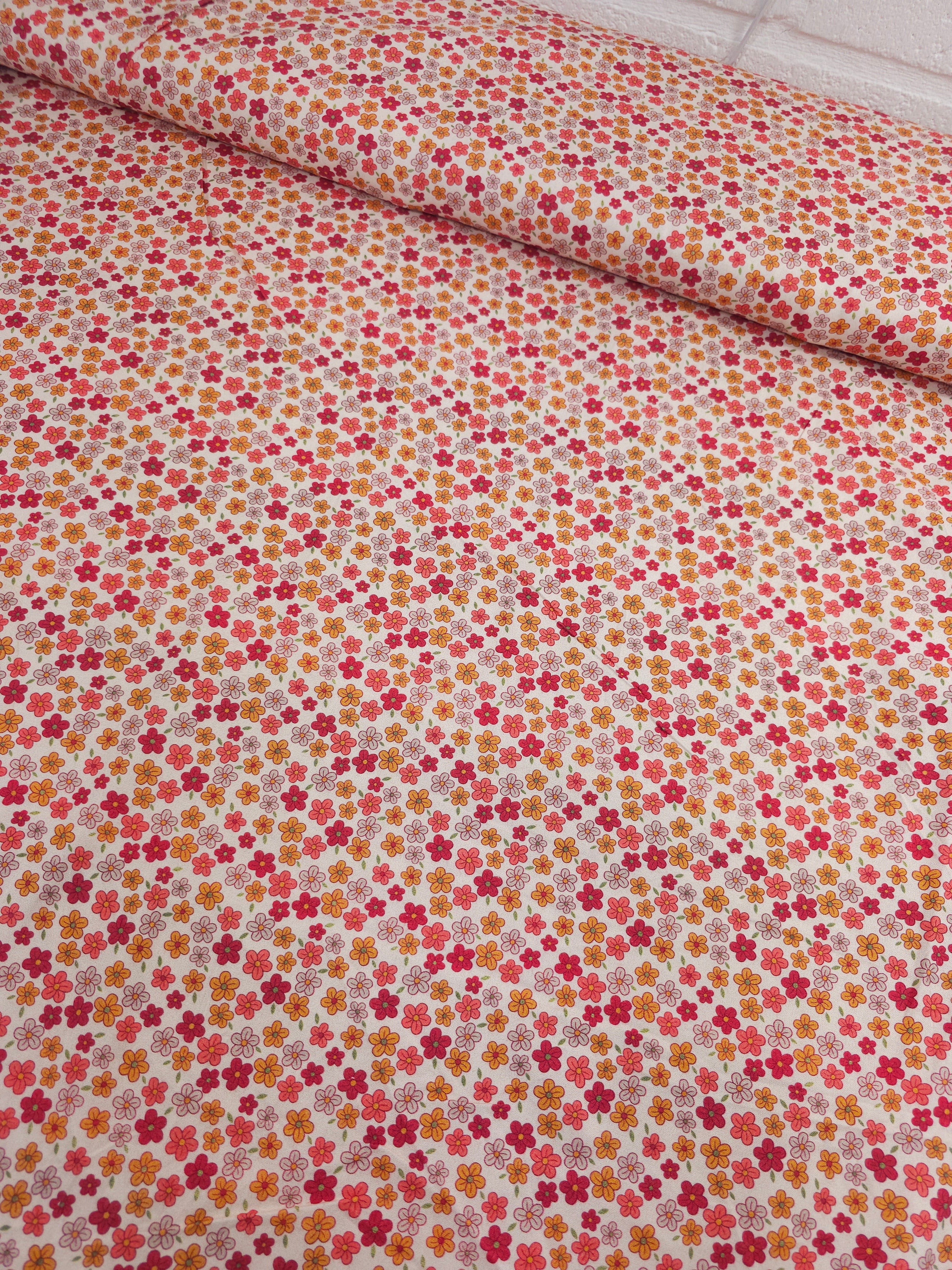 Pink Ditsy Floral Cotton Viscose *THE CRAFTY PIE*