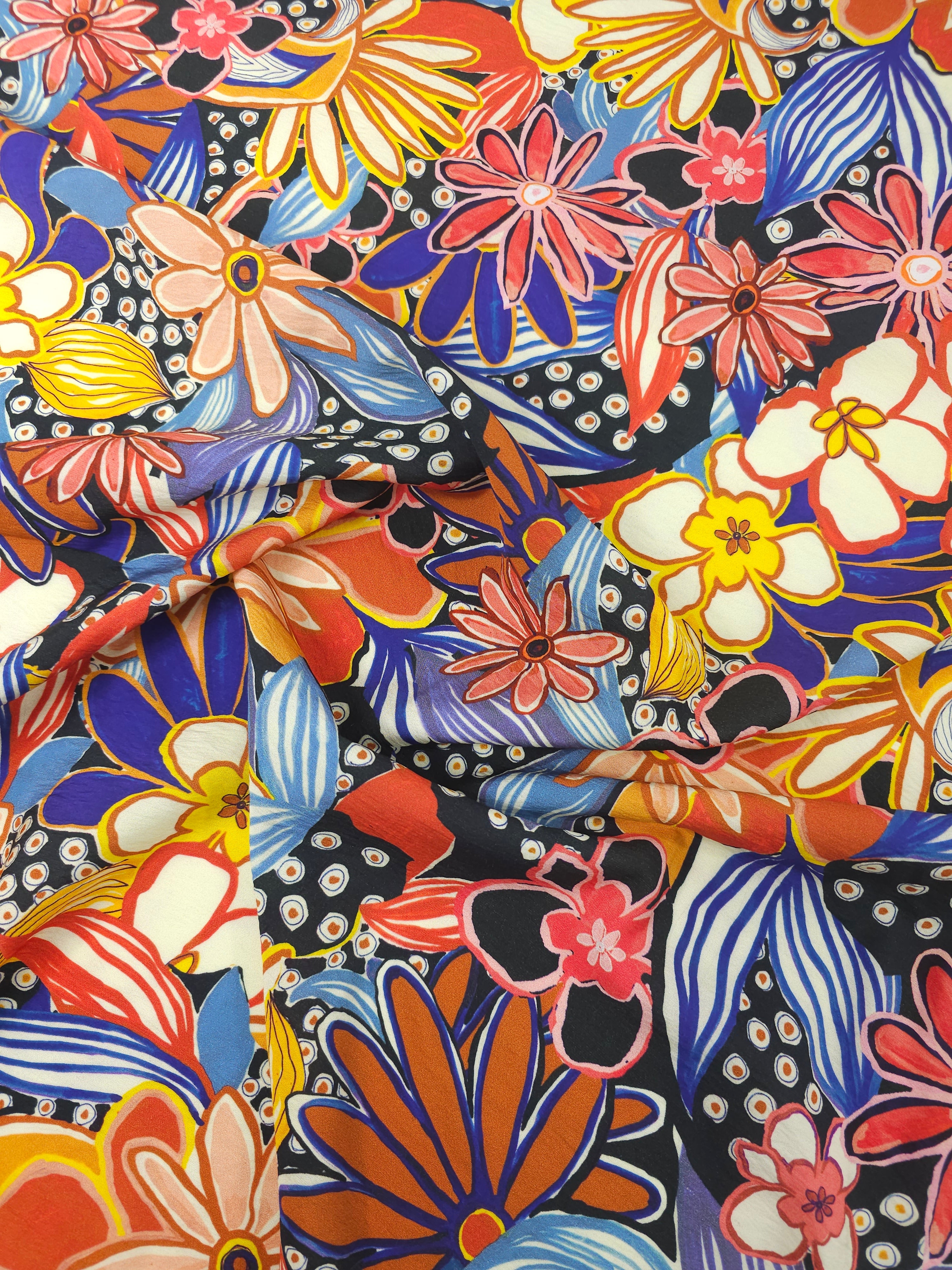 Retro Floral Modal Viscose