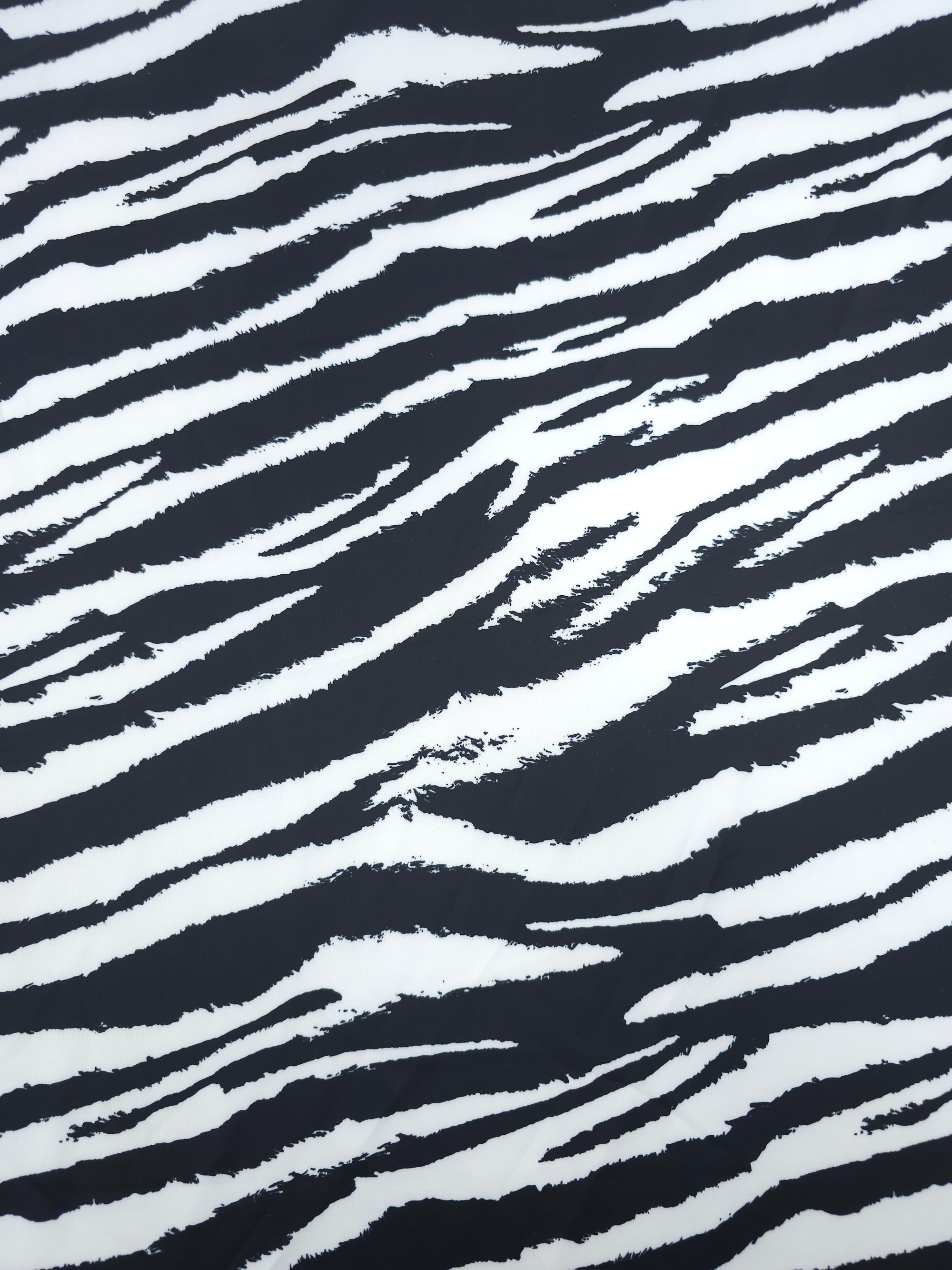 Zebra Stripe Satin Backed Viscose Crepe