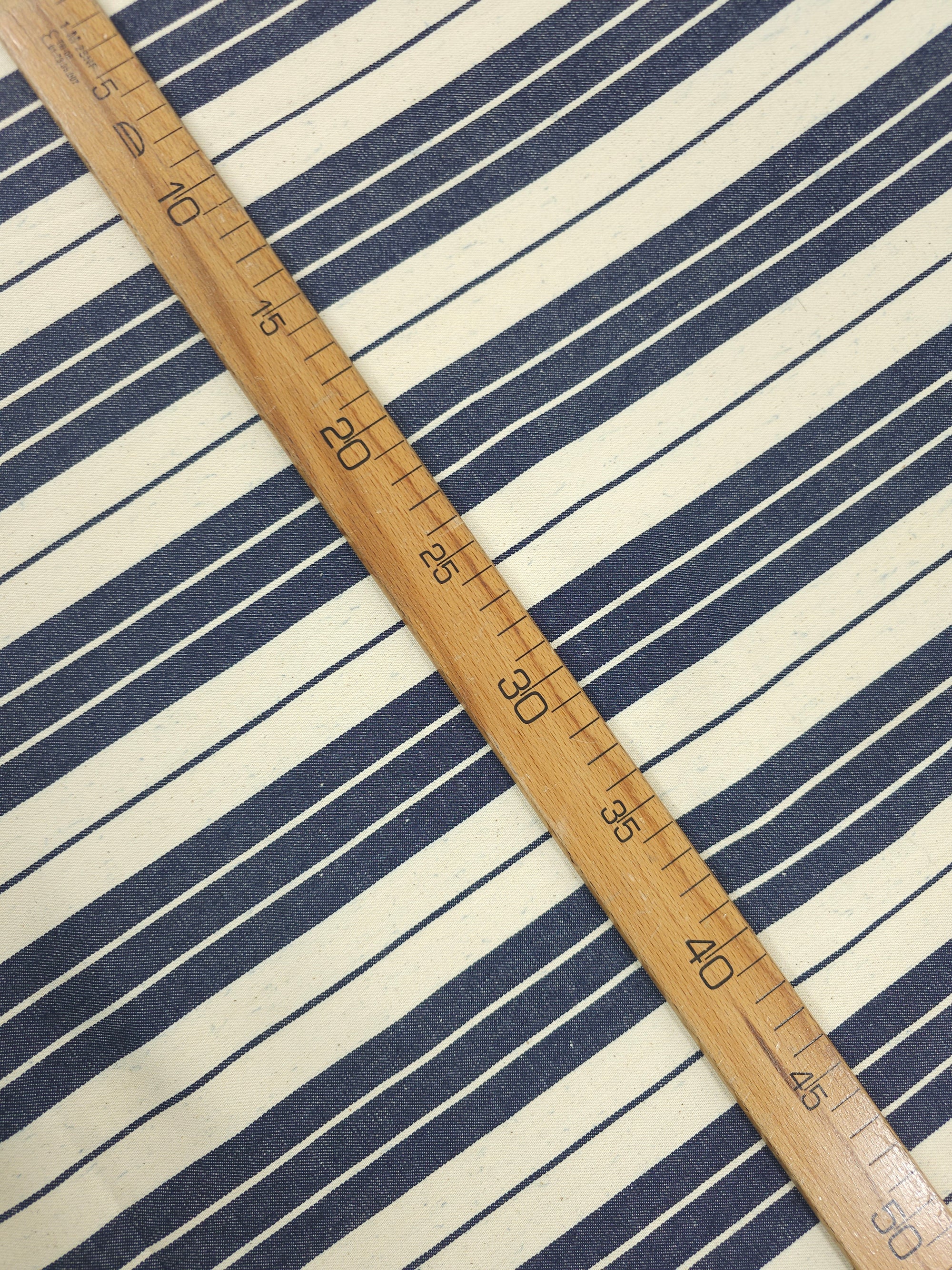 Cream/Navy Multi Stripe Denim