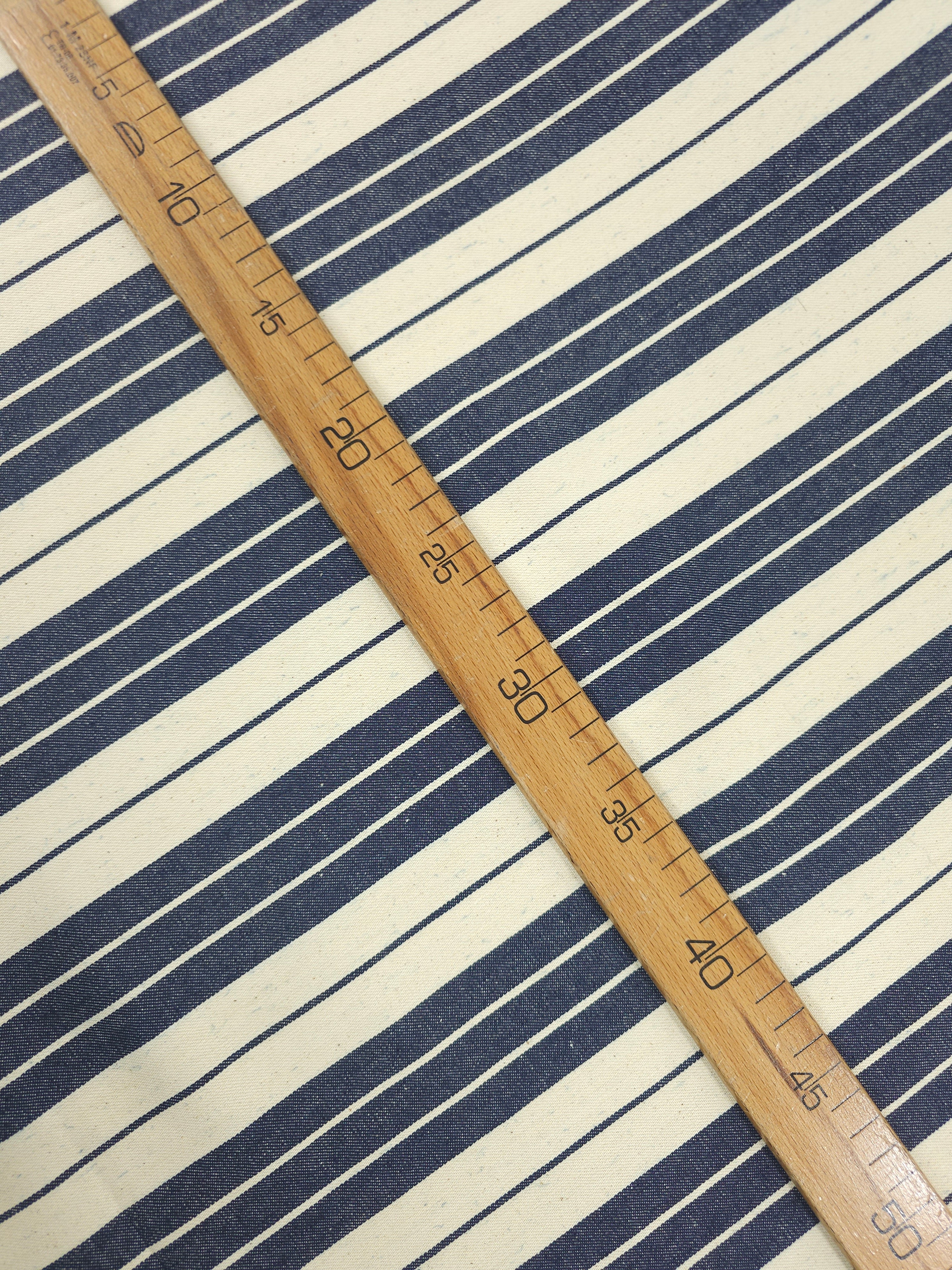 Cream/Navy Multi Stripe Denim