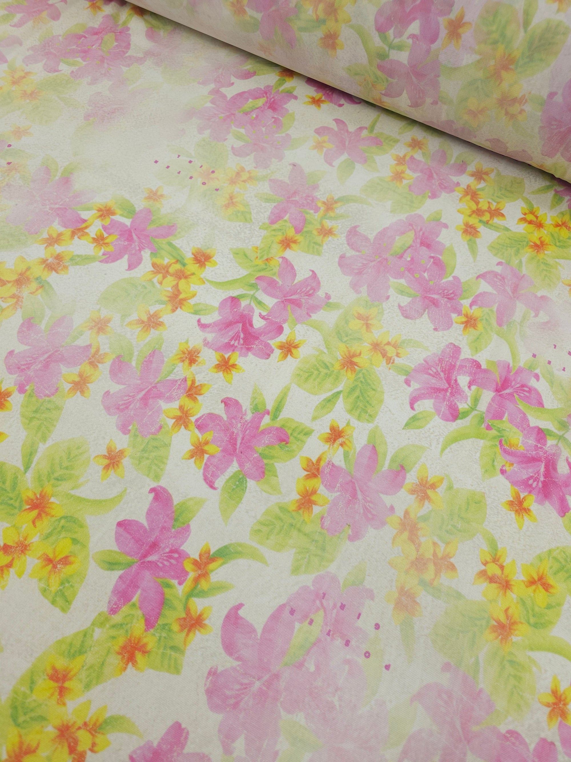 Static Fade Hibiscus Floral Mesh *POSTER GIRL*