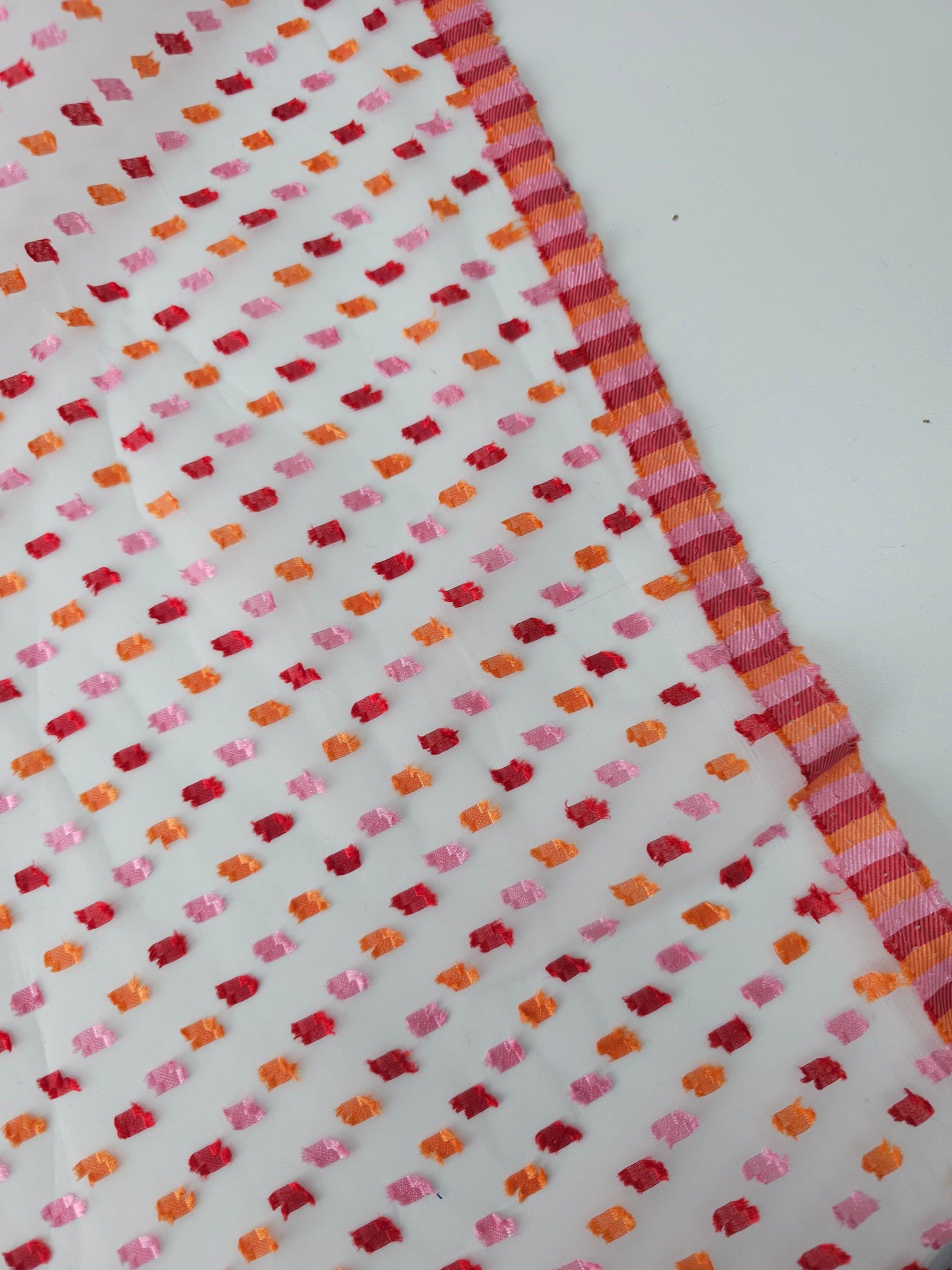 Pink/Orange Dobby Organza
