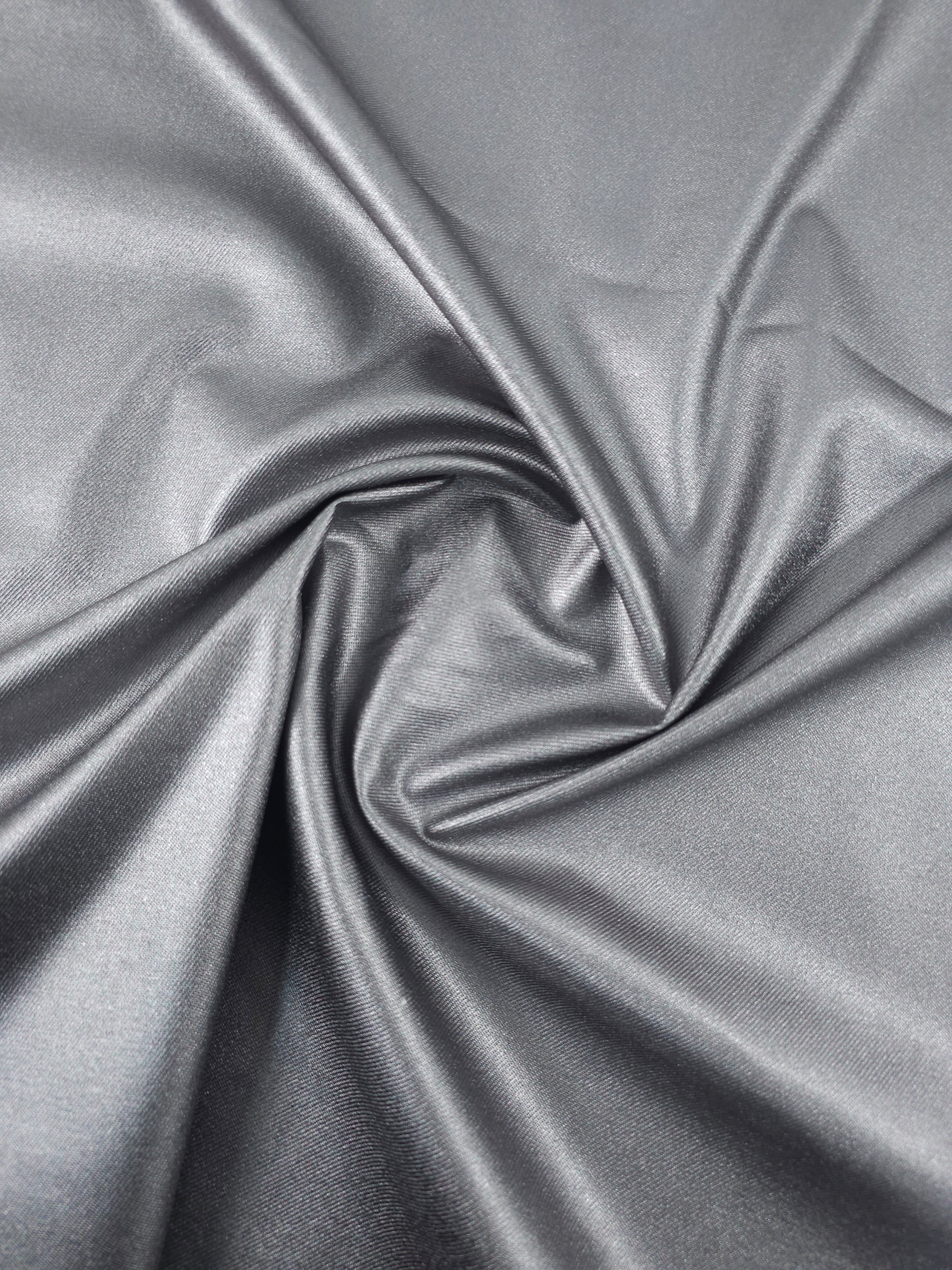 Misty Silver Metallic Denim