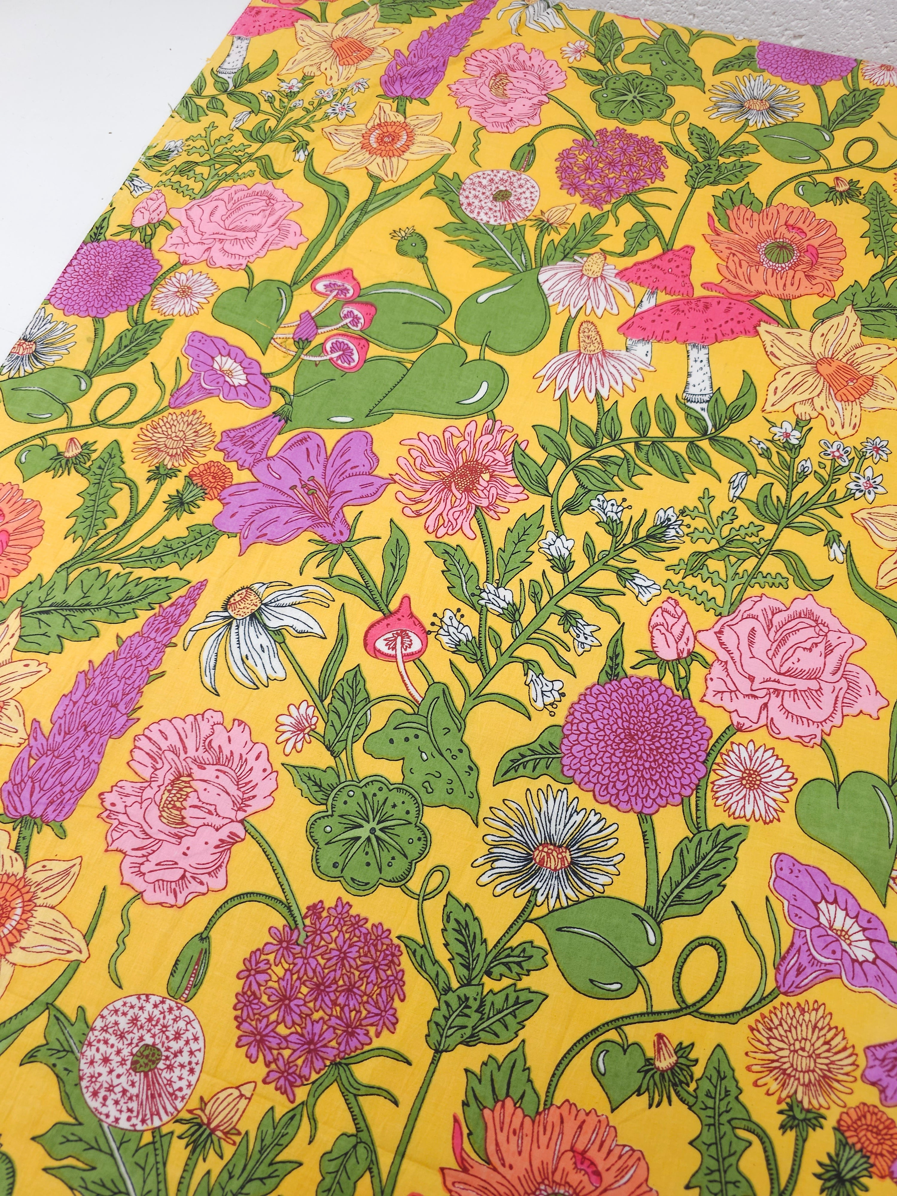 Marigold Shroom Field Cambric Cotton