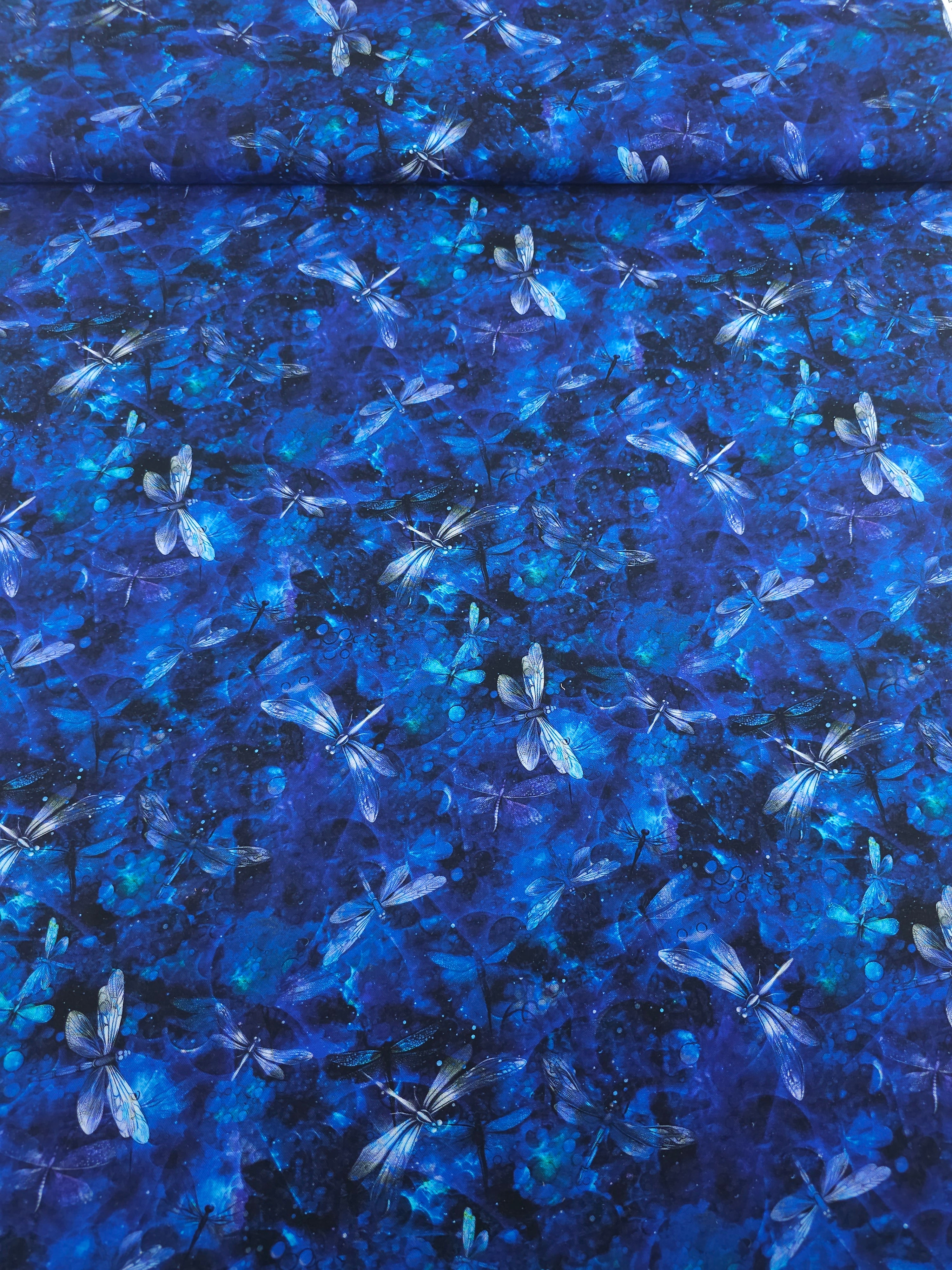 Dark Blue/Purple Midnight Dragonfly 100% Cotton