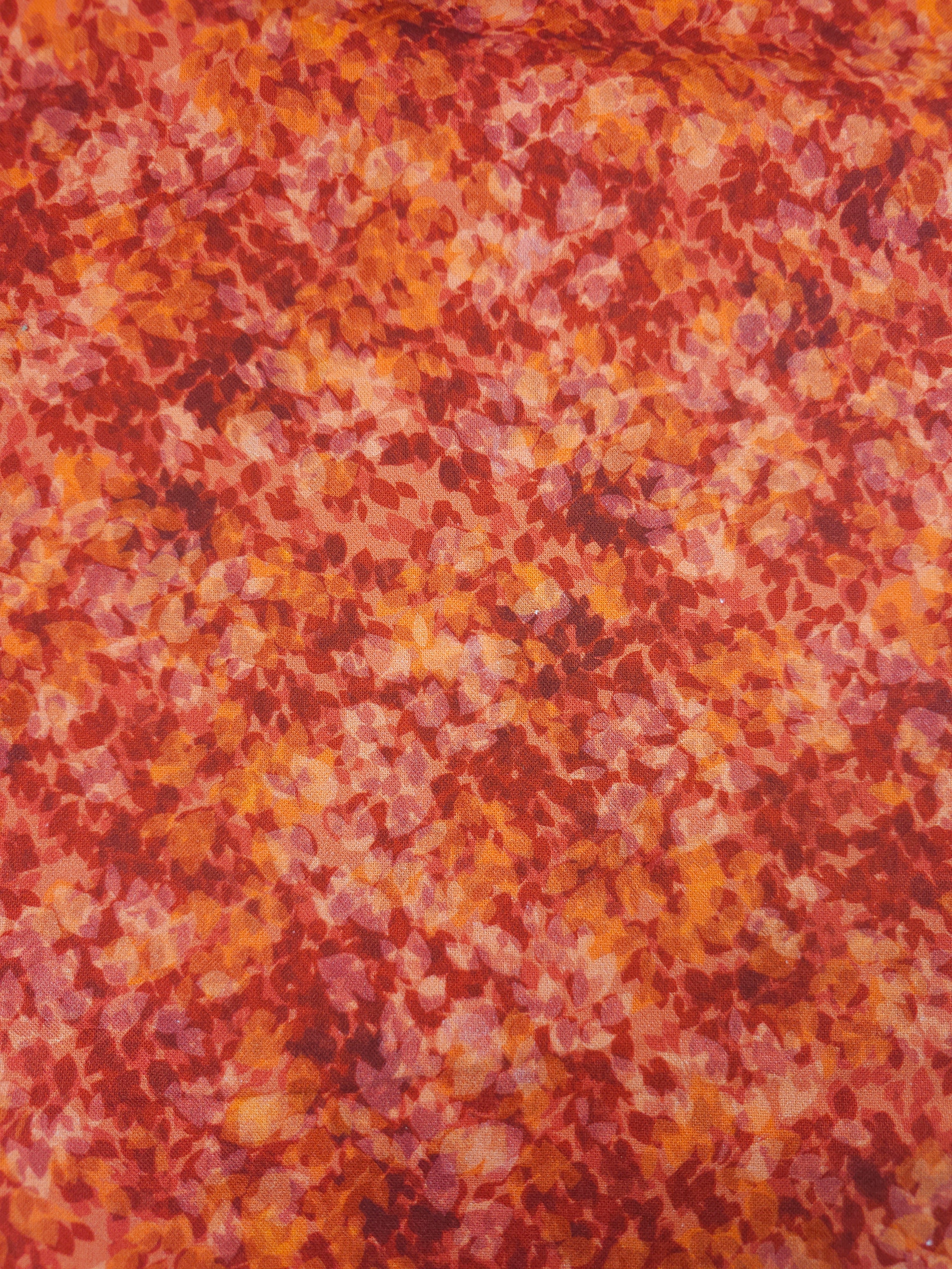 Orange/Red Bubble Fire 100% Cotton