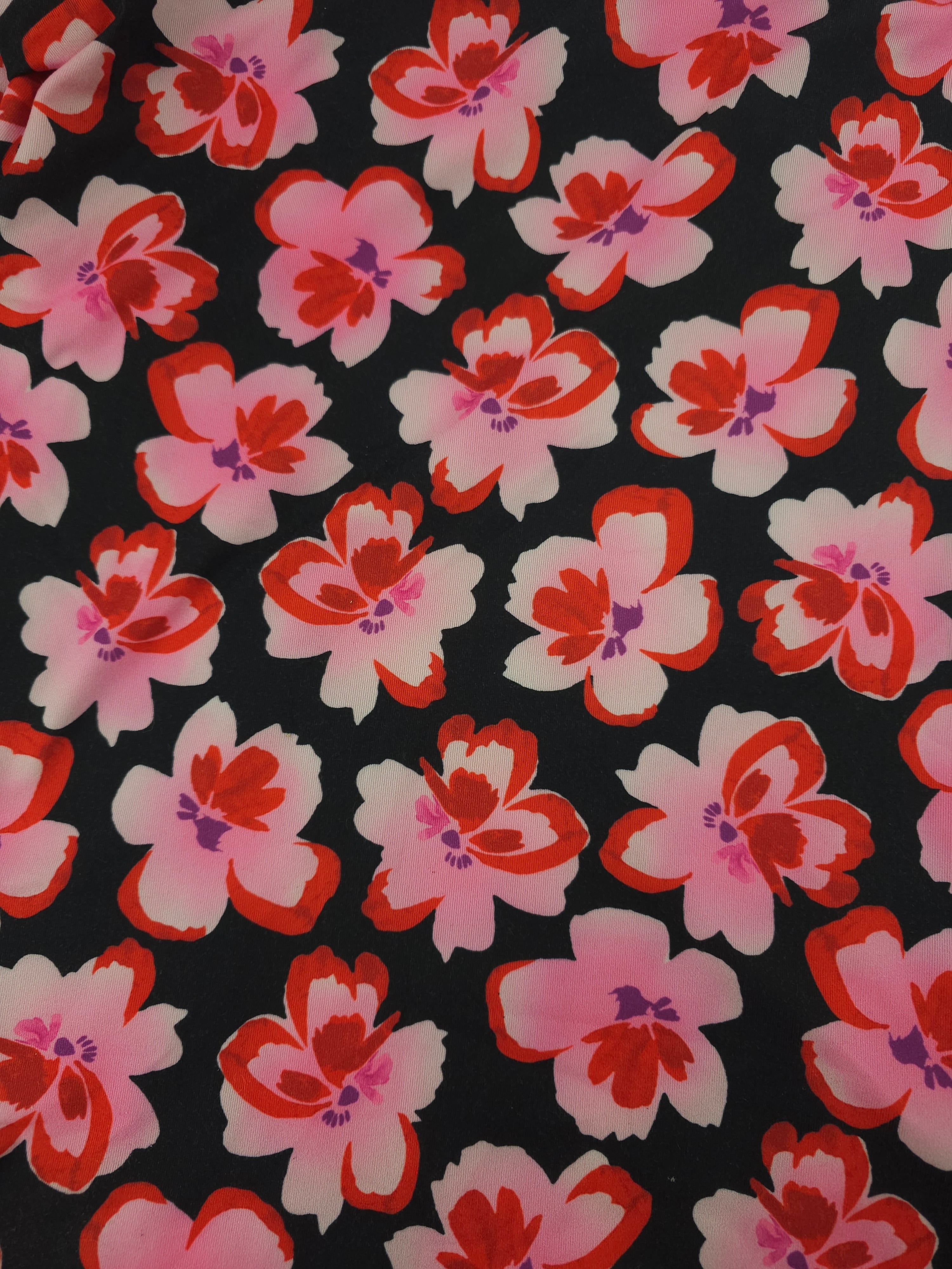 Pink bold flower Jersey- 1.8m piece