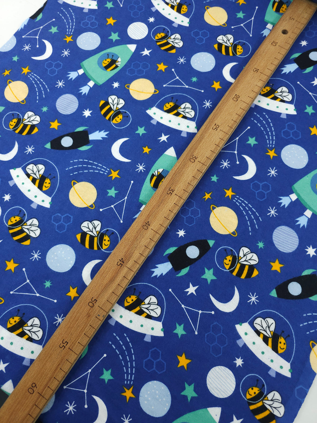 Bees In Space Lightweight Flannel Cotton