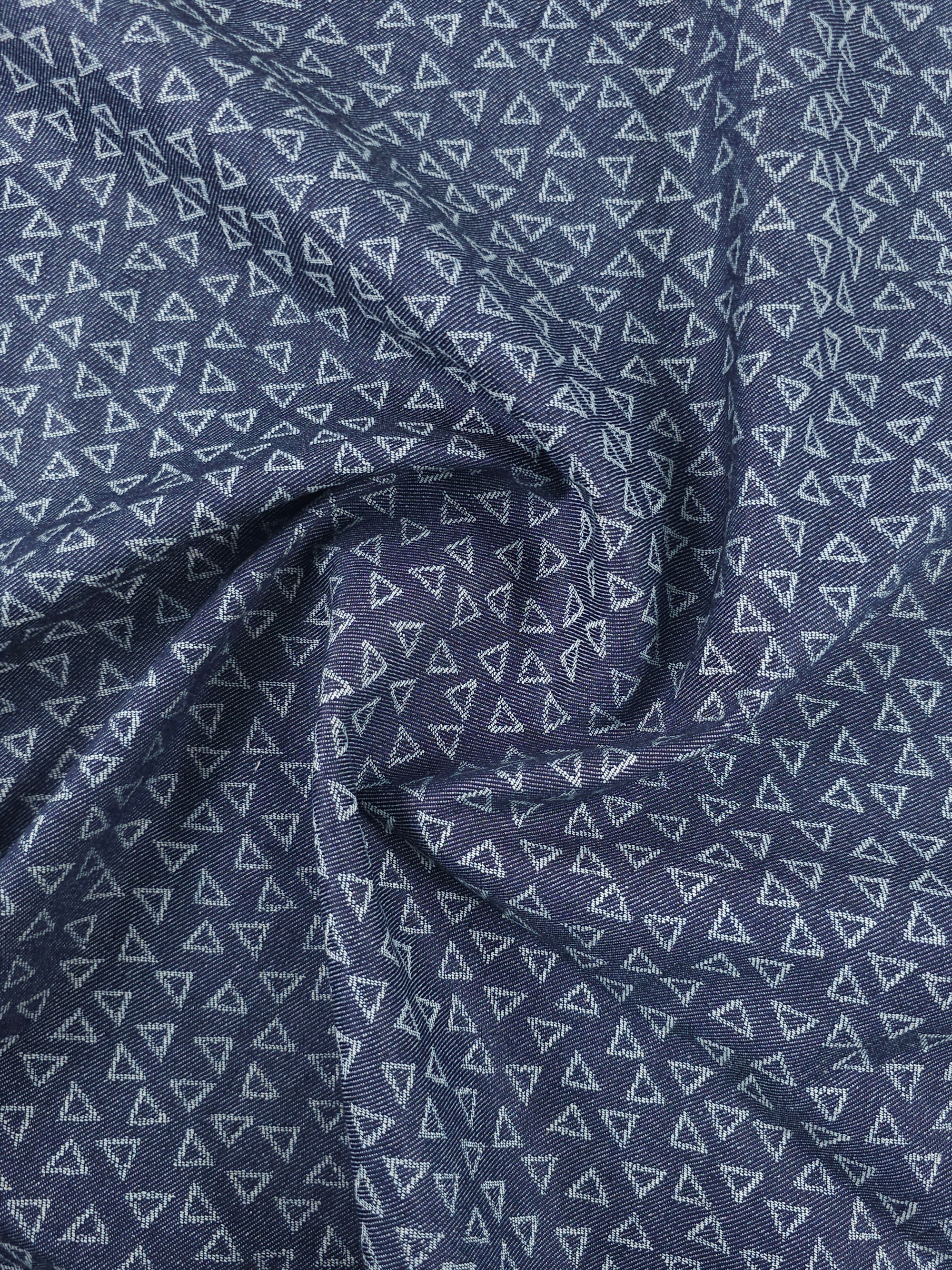 Navy Geometric Triangles Denim