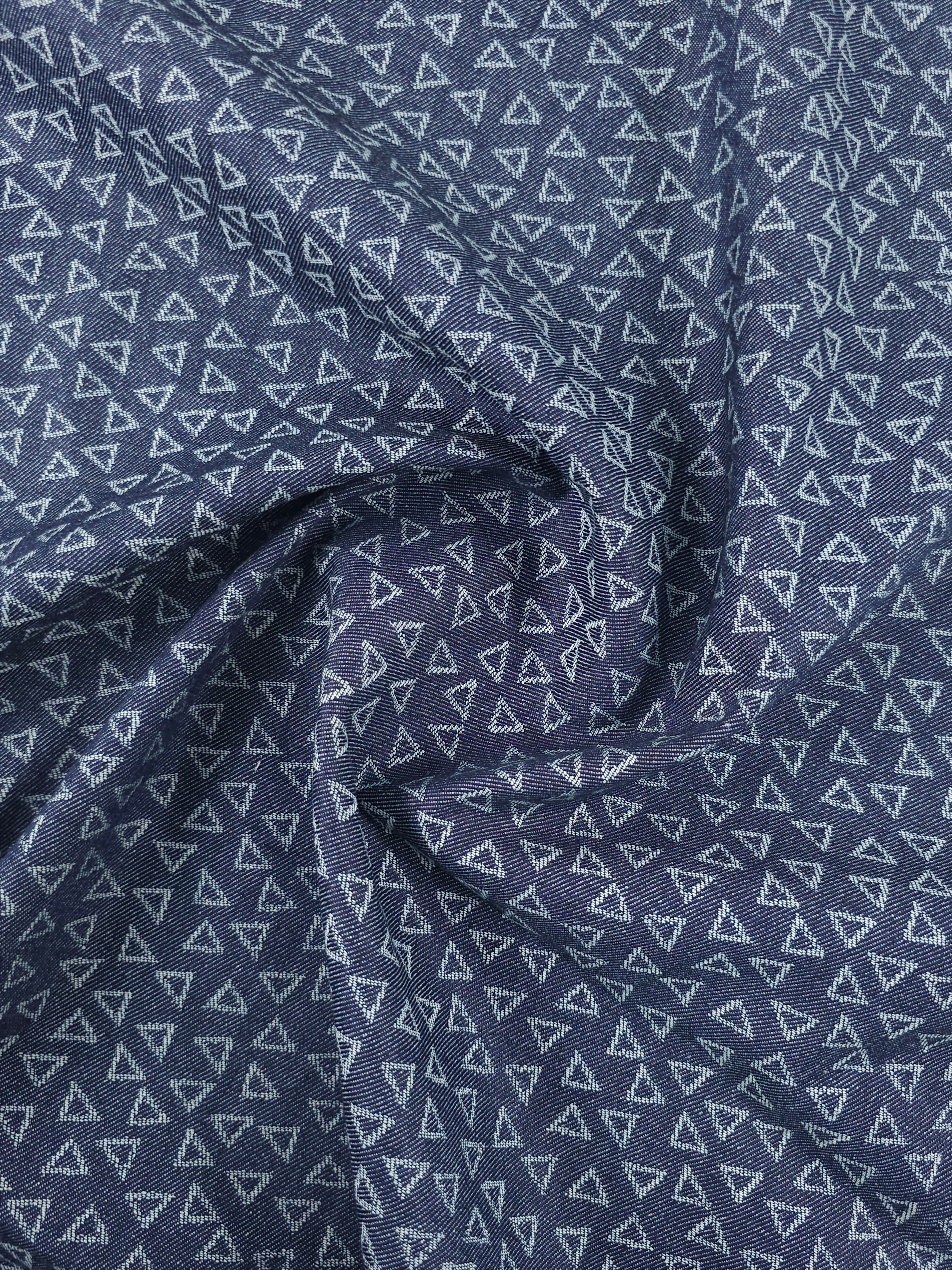 Navy Geometric Triangles Denim
