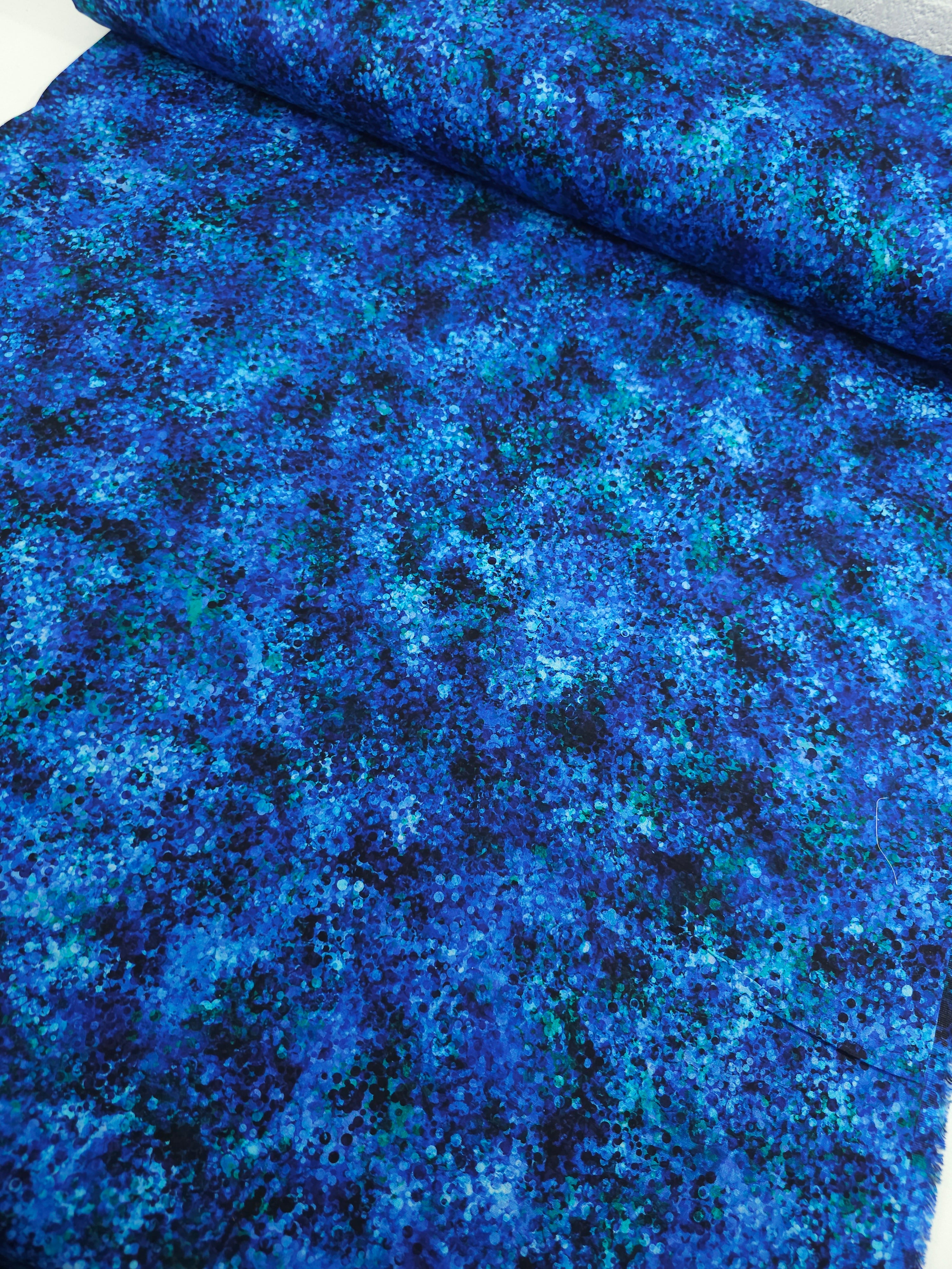 Blue/Teal Confetti Dots 100% Cotton 104" *EXTRA WIDE*