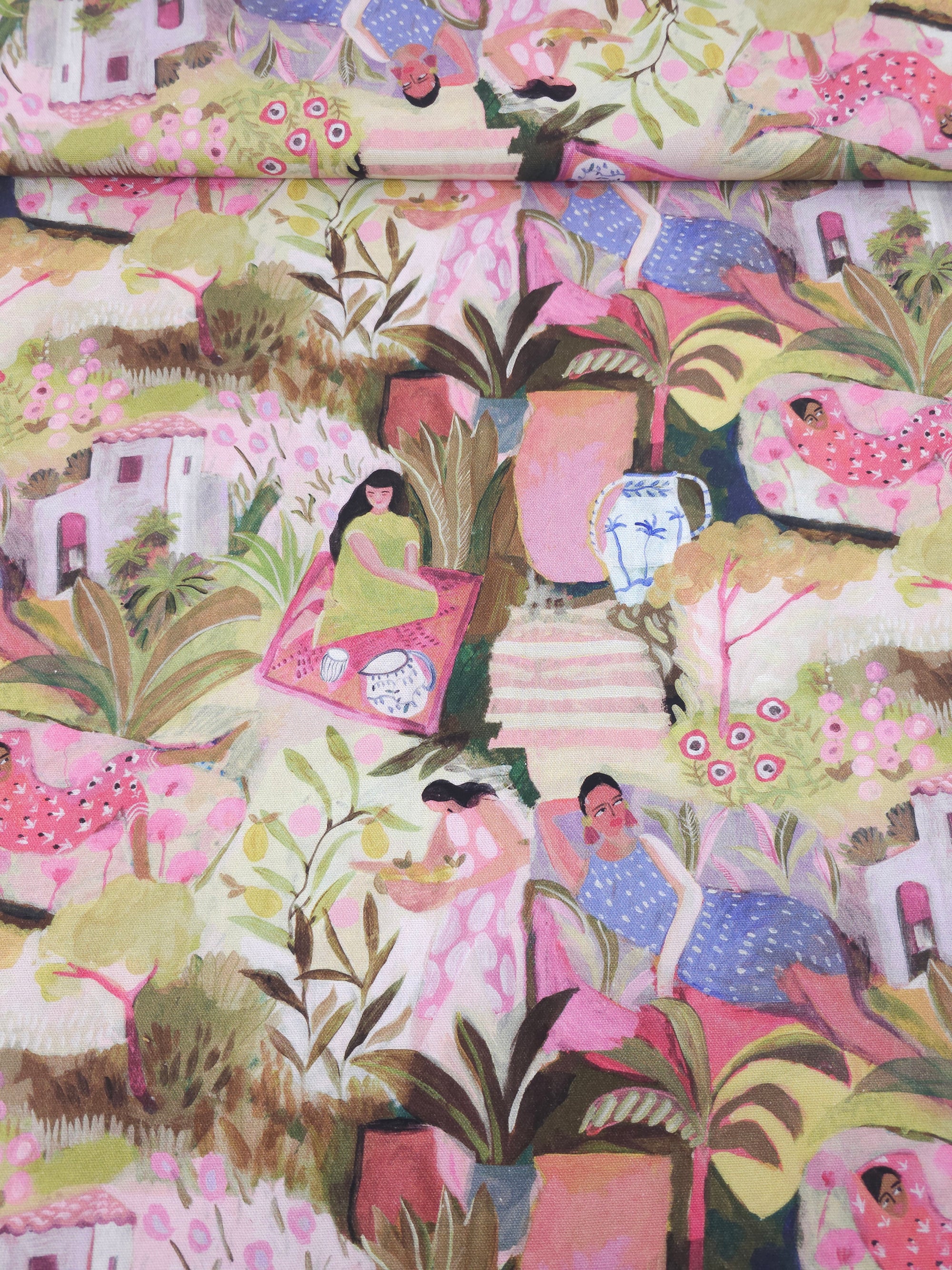 Tropical Garden Chill Canvas Cotton