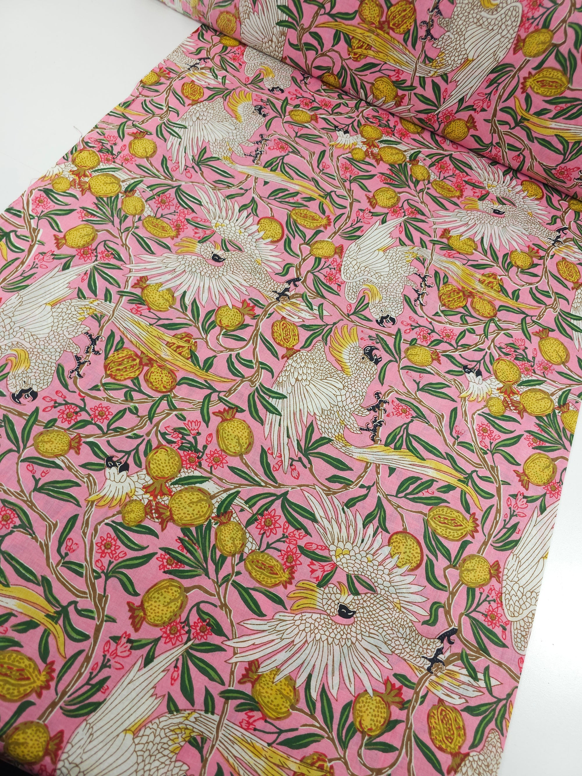 Pomegranate Parrot Paradise Cambric Cotton