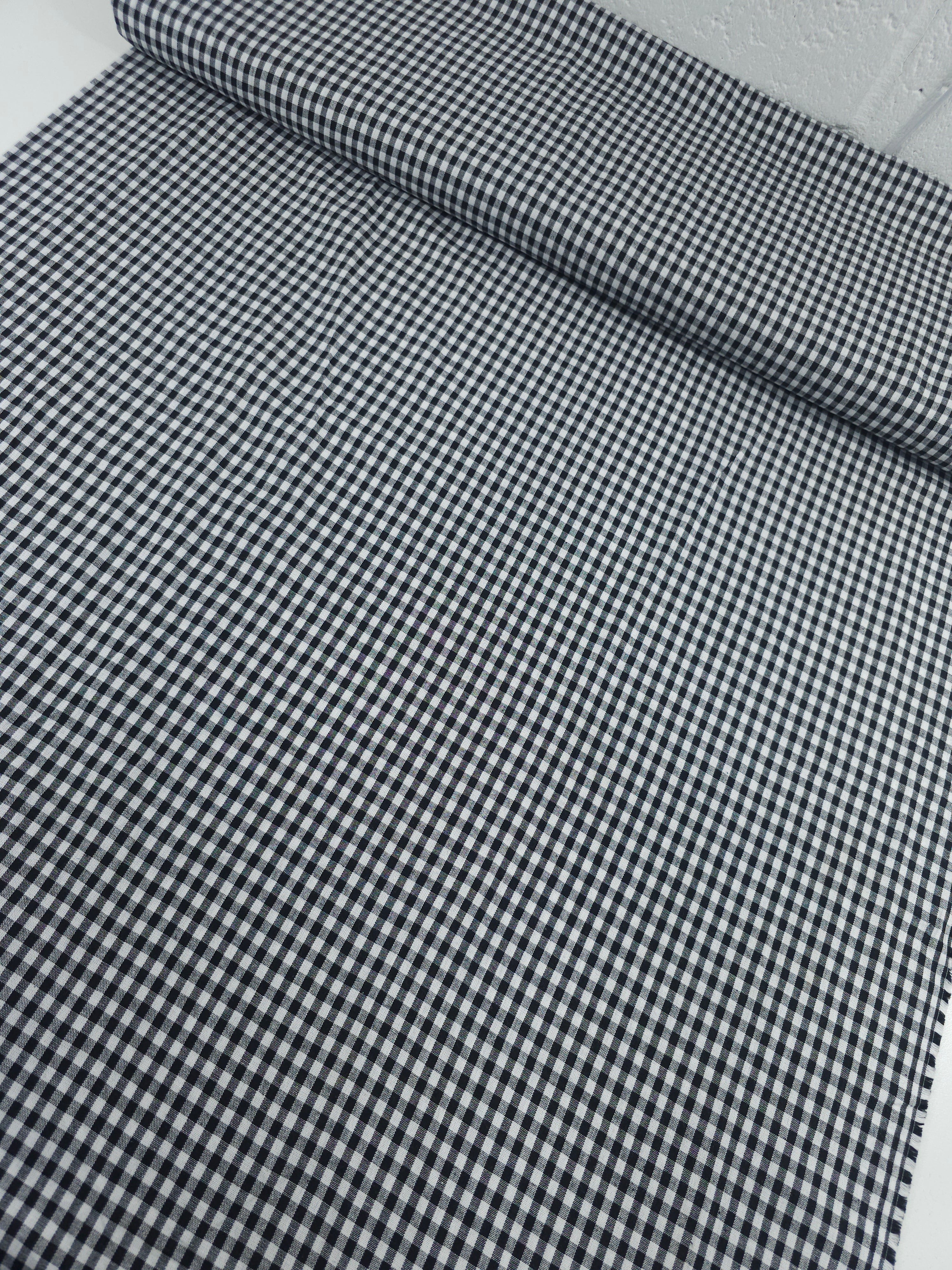 Black/White Small Gingham 100% Cotton