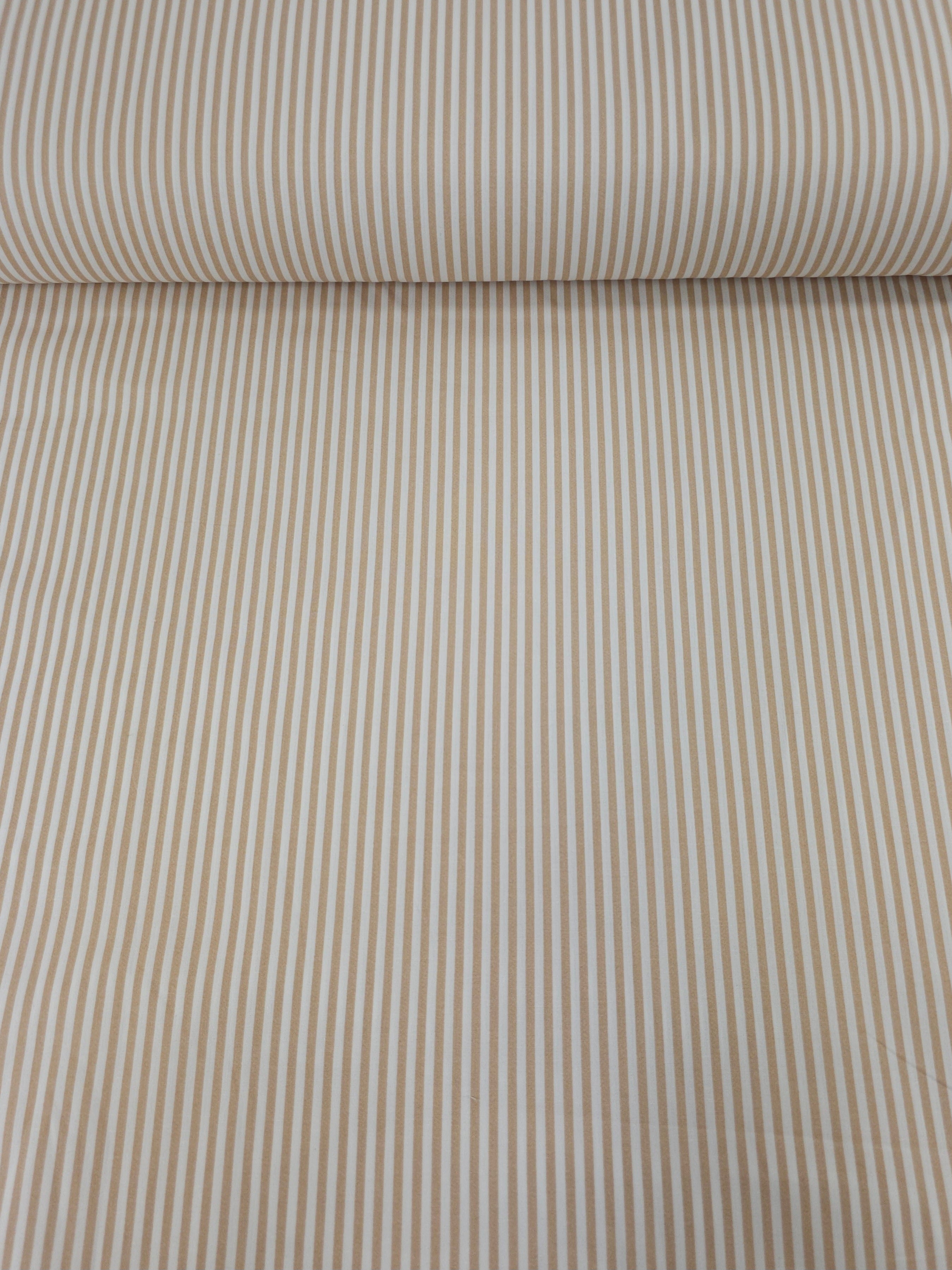 Beige Stripe 100% Cotton 105" *EXTRA WIDE*